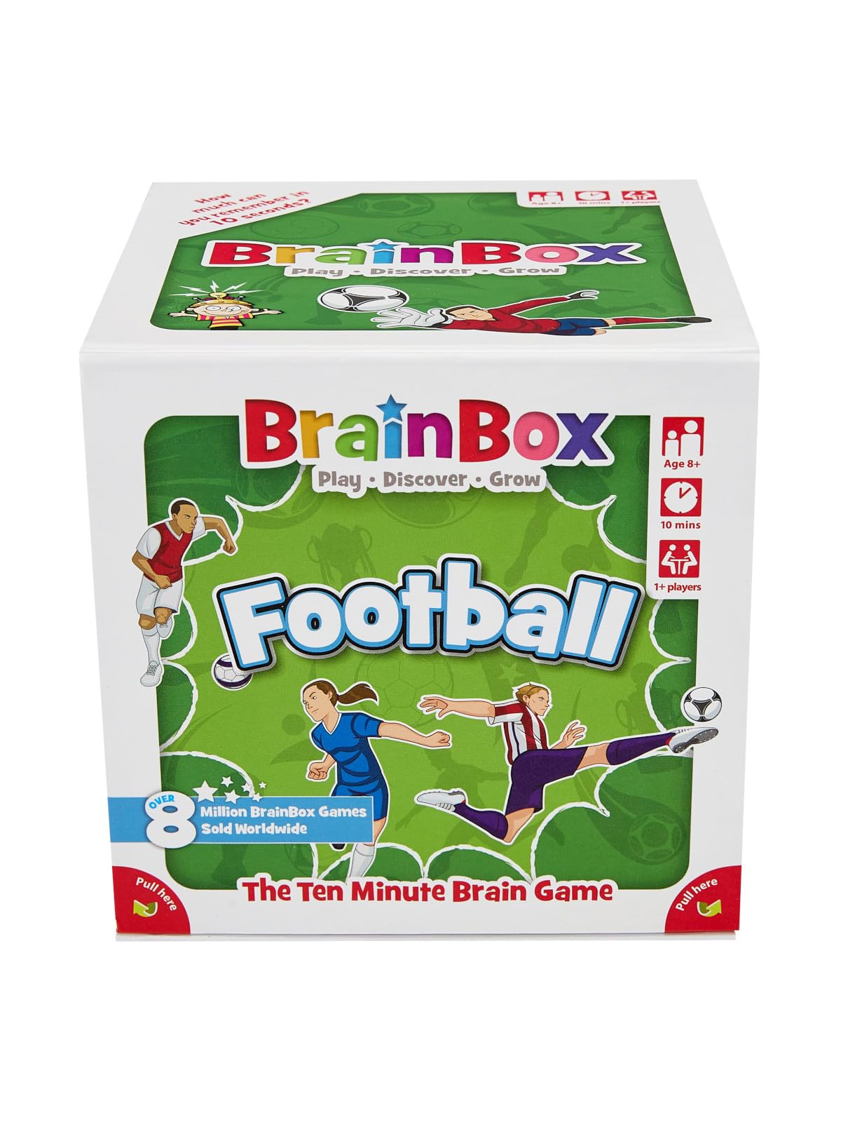 BrainBox Football (2022) | Card Game | Ages 8+ | 1+ Players | 10+ Minutes Playing Time