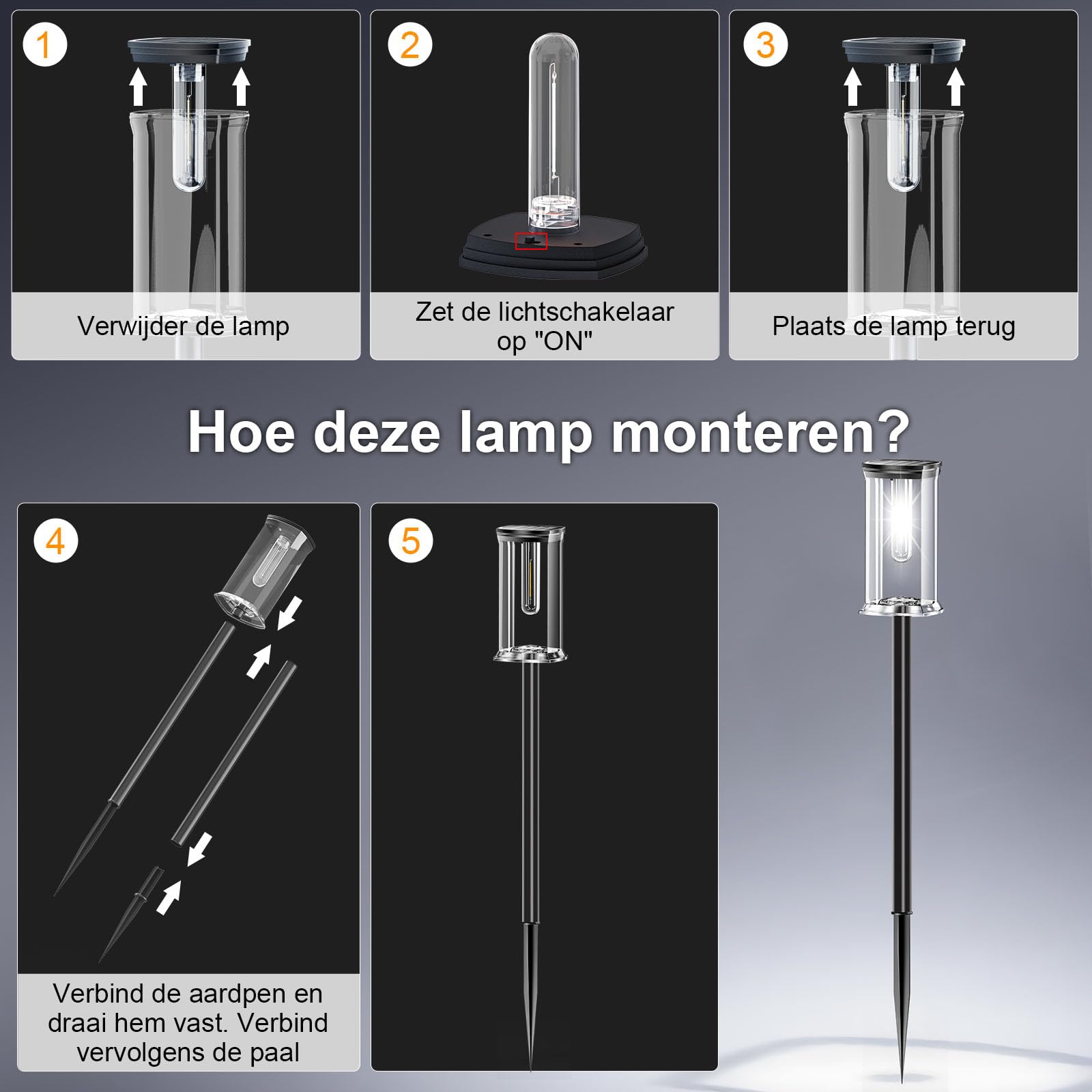 SOLARBABY Lampes Solaires Extérieur Jardin - Lot de 12 LED Blanc Chaud, Lampe Solaire Jardin IP65 Étanche, Éclairage Jardin Solaire Auto, Lampes Solaires Décoratives pour Allée Chemin Pelouse Piscine