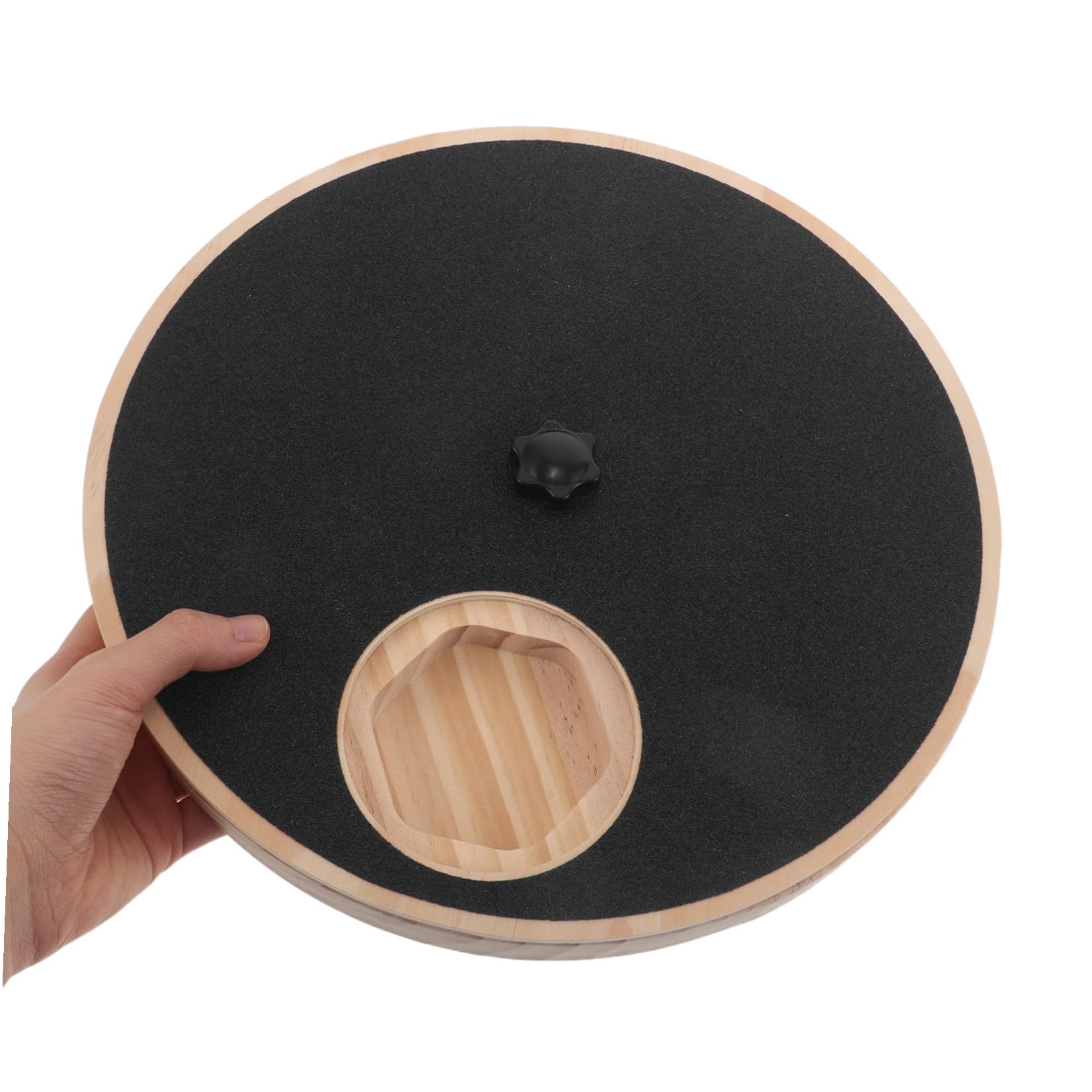 SHINEOFI Holz Krallenschleifer für Hunde 29x29x2,8cm mit Drehbarem Leckerlibox zur Sanften Hundepflege und Krallenpflege im Hundetrimmen und Haustierpflege