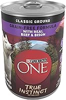 Purina ONE True Instinct Grain-Free Wet Dog Food Real Beef & Bison High Protein - 12 Pack 13oz Cans