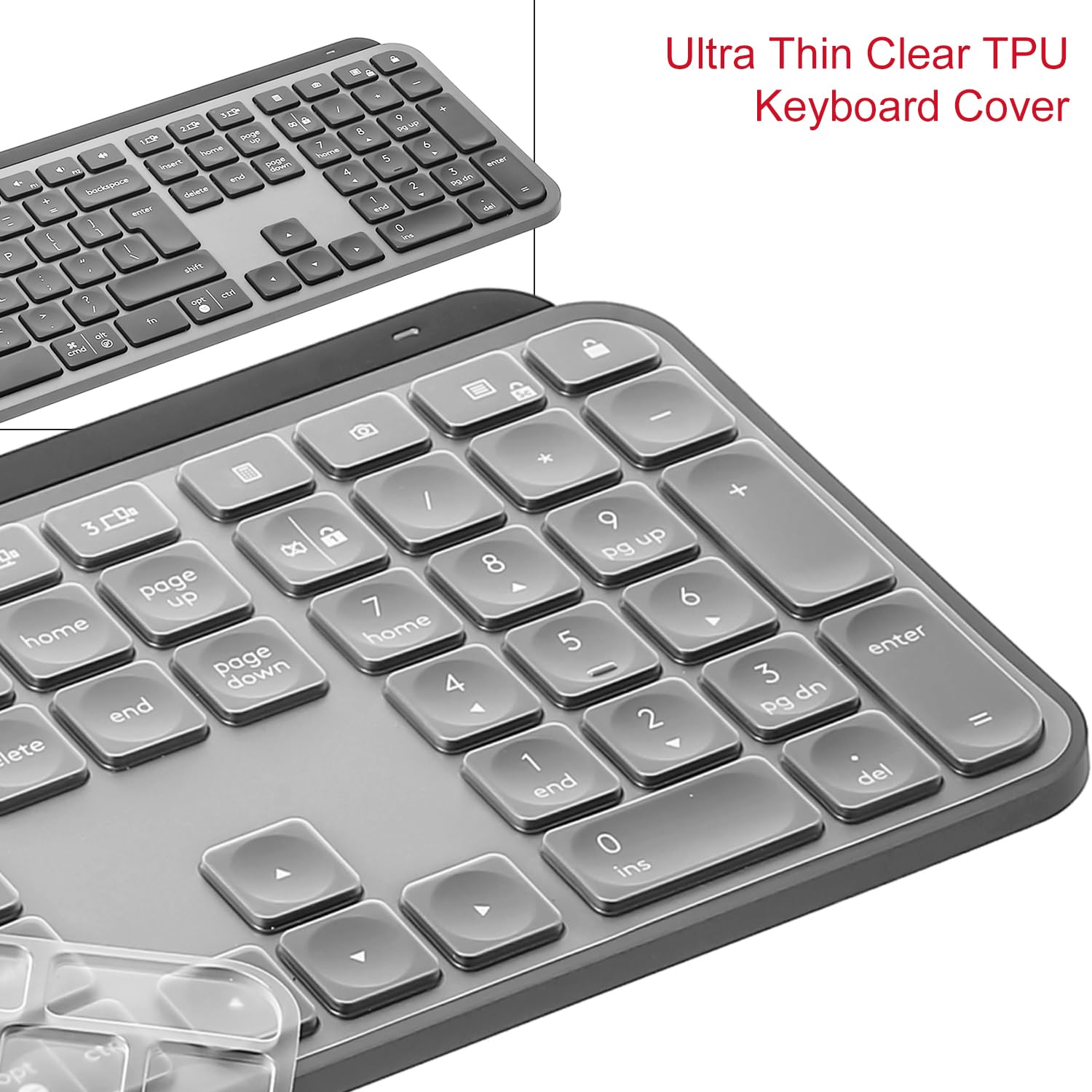 Tastiera per Windows Versione Logitech MX Keys S/MX Keys/Craft Keyboard (layout EU/IT,Tasto Invio Forma 7", con tasti numerici) - Protezione tastiera