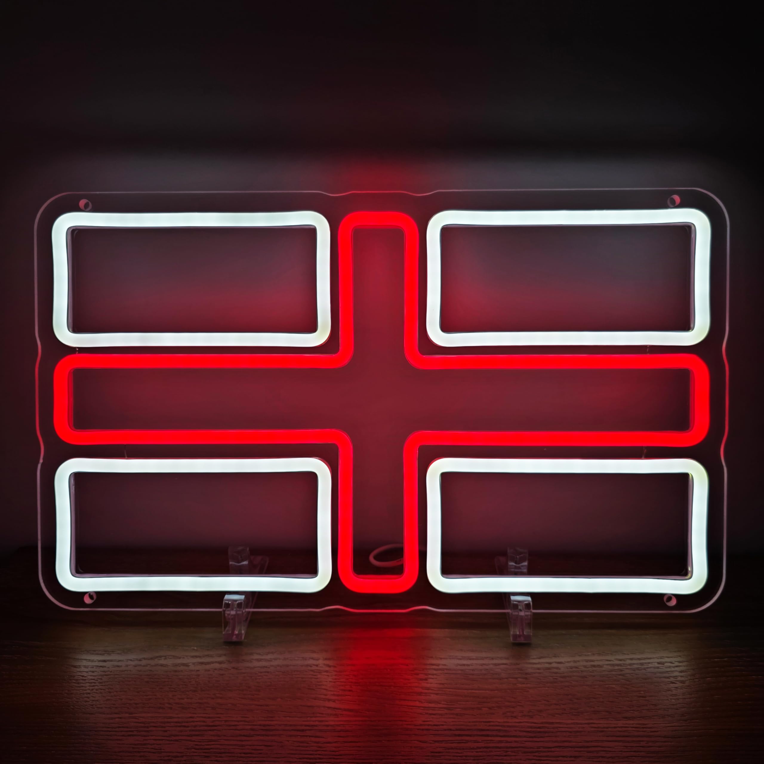 Premium LED Neon Sign - Iconic St George’s Cross Designs - Dimmable Wall Decor for Home, Bar, Man Cave & Games Room - Vibrant Night Light