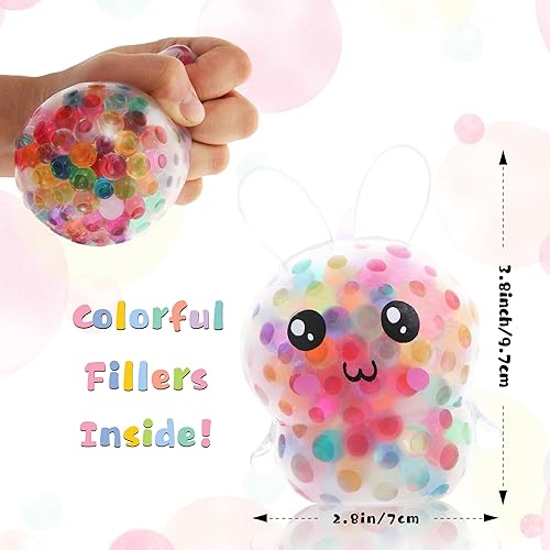 Miniatura 2 de Rellenos de cesta de Pascua – Paquete de 4 bolas esponjosas de conejo de Pascua para adultos, bolas antiestrés para aliviar el estrés