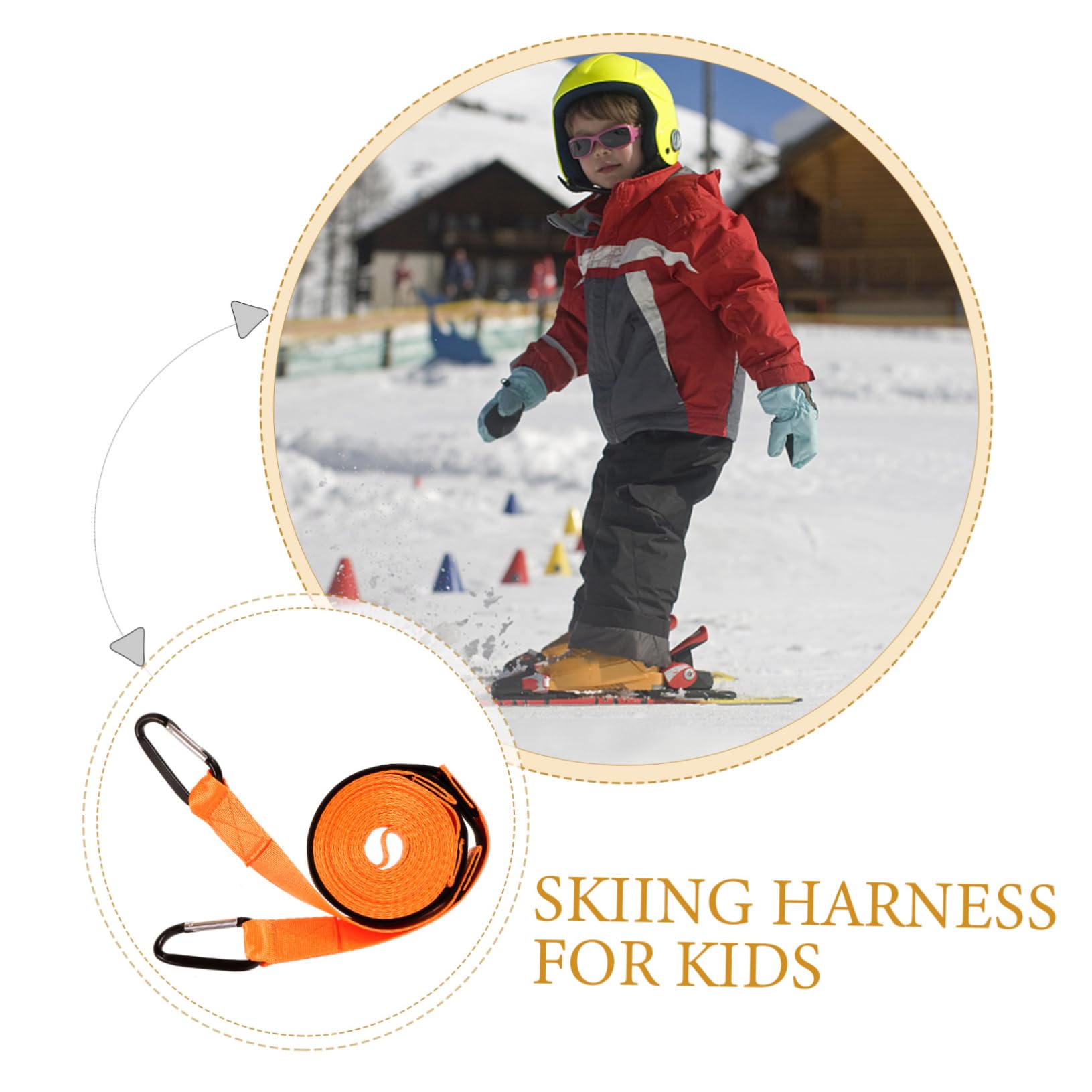 Yardwe 5 Ensembles Sangle de sécurité pour Le Patinage Laisse de Patin Masque de Ski Snowboard Chaussettes de Ski de Ski Laisse de Ski Harnais d'apprentissage du Ski Sangle en Nylon