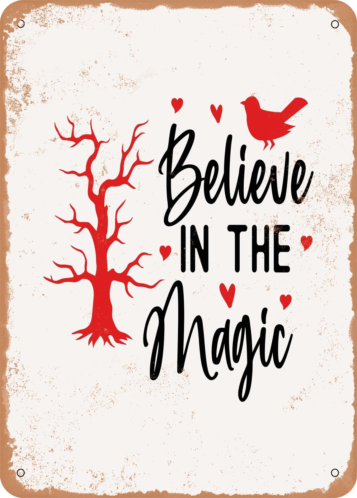 Miaomansenstore Metal Sign - Believe In The Magic - Vintage Look Home Decor