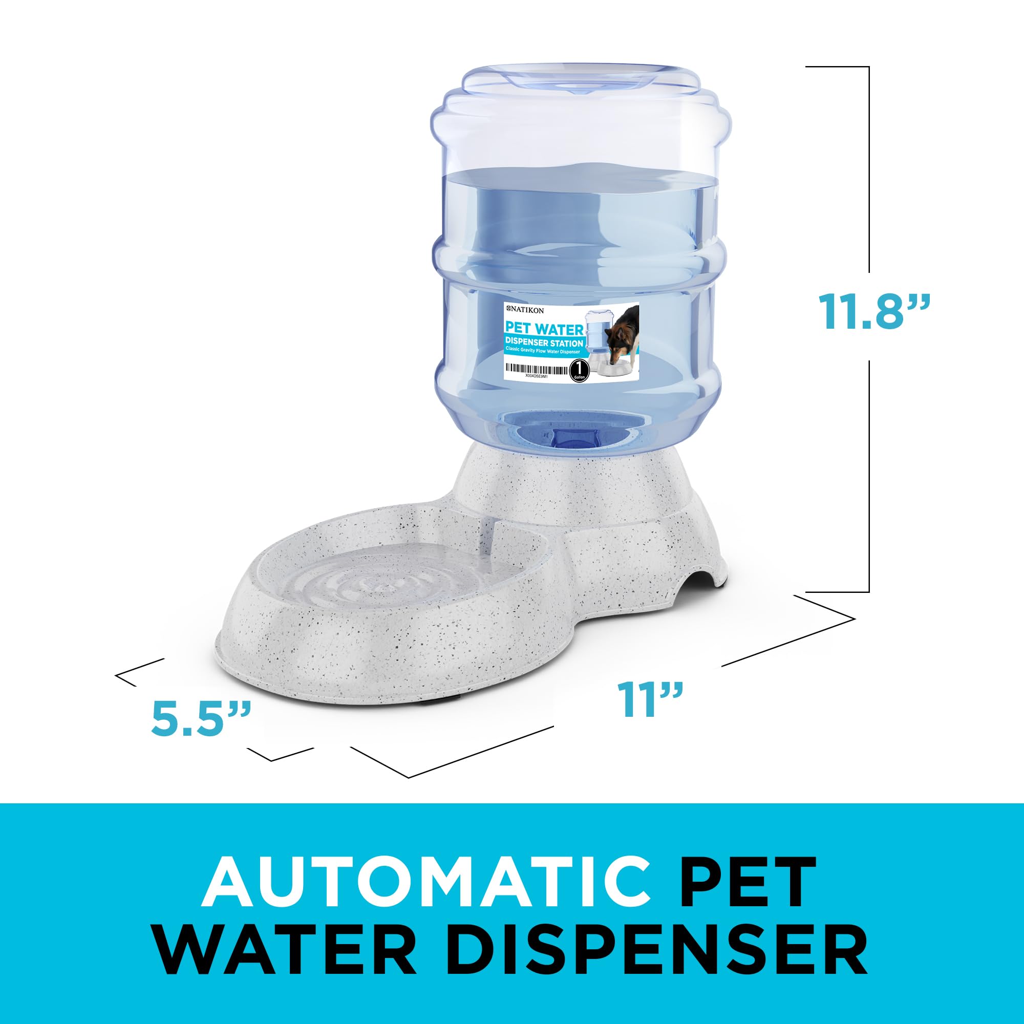 Automatic Pet Waterer and Food Dispenser with BPA-Free Design β 1 Gallon Capacity, Convenient Waterer and Feeder Solution Ideal for Cats and Dogs Small and Large Pets 2