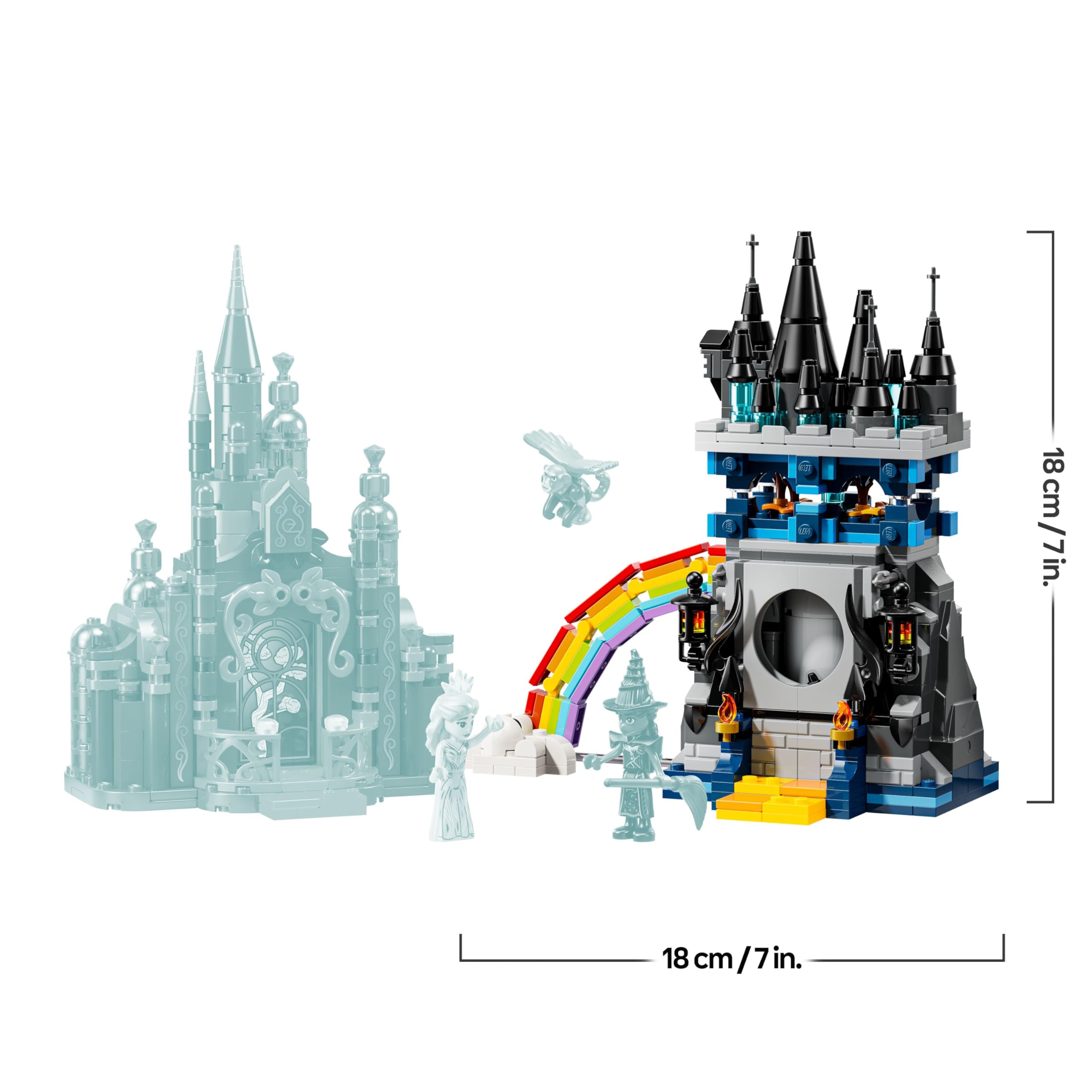 LEGO Wicked Città di Smeraldo e Castello Kiamo Ko - Giocattolo da Esposizione con Mini Bamboline di Elphaba e Glinda, Scimmia e Accessori - Regalo per Bambine da 9 Anni in su Fan del Film - 75689