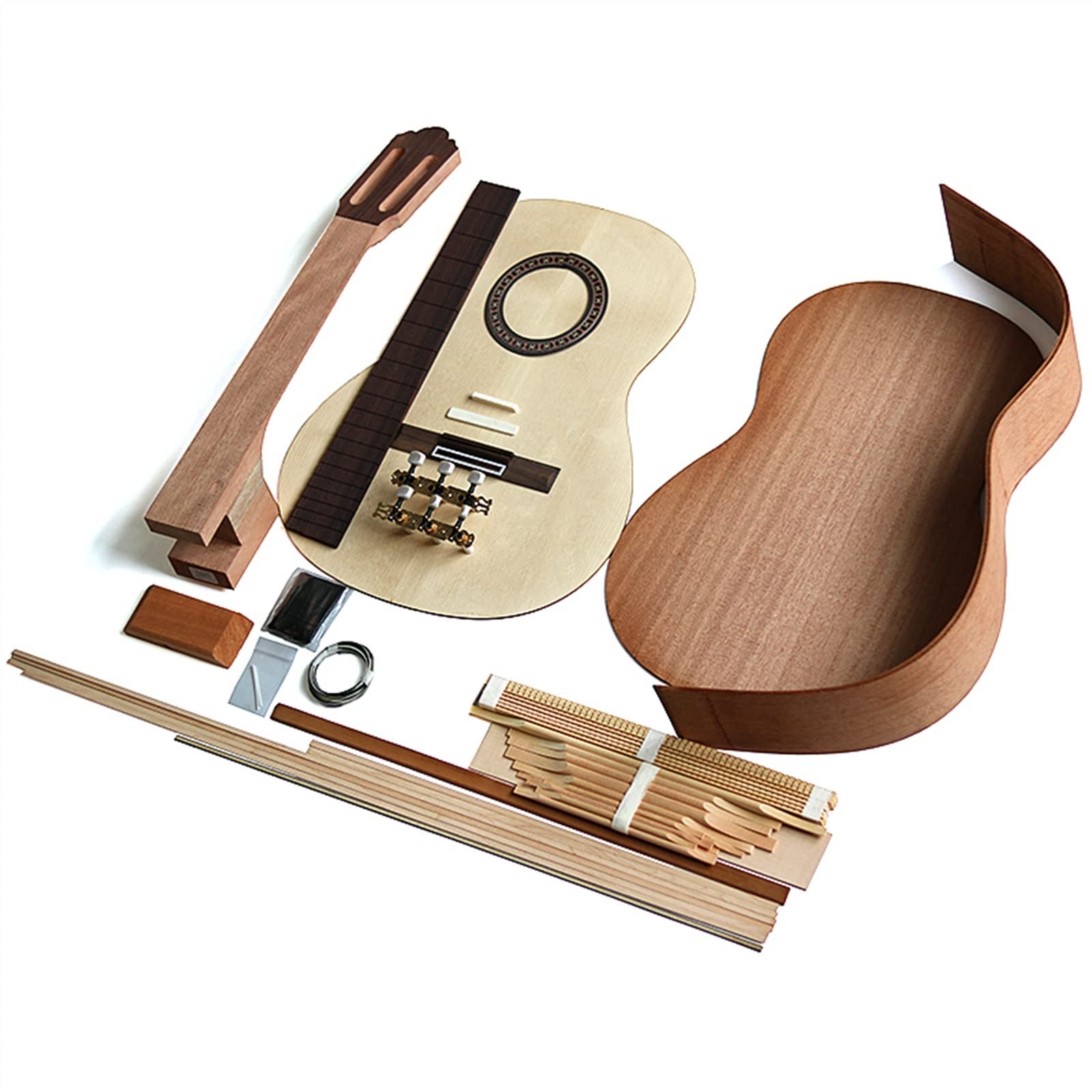 Classica Chitarra Folk Spagnola Da 39 Pollici Con Fondo In Pesca E Abete Laterale, Set Completo Di Materiali Di Produzione Combinati Corpo chitarra (Color : 3/4)