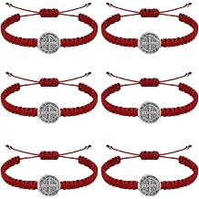 6Pcs Alloy Religious St. Benedict Woven Bracelet set - Highly Suitable as a Romantic Gift or an Accessory for Religious Occasions.