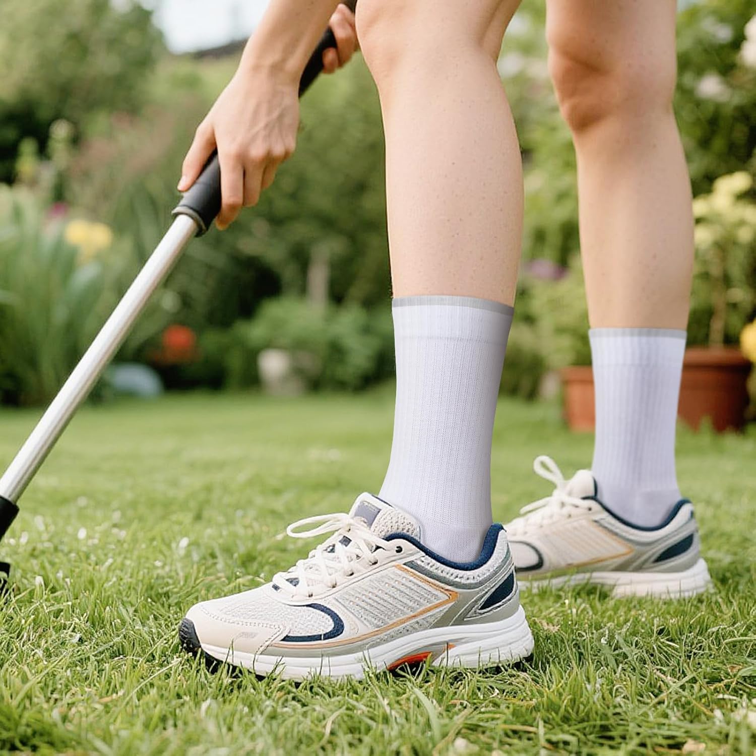 YUEDGE Womens Socks Moisture Wicking Cotton Cushioned Crew Socks For Women, Performance Gym Tennis Training Athletic Socks - Image 3