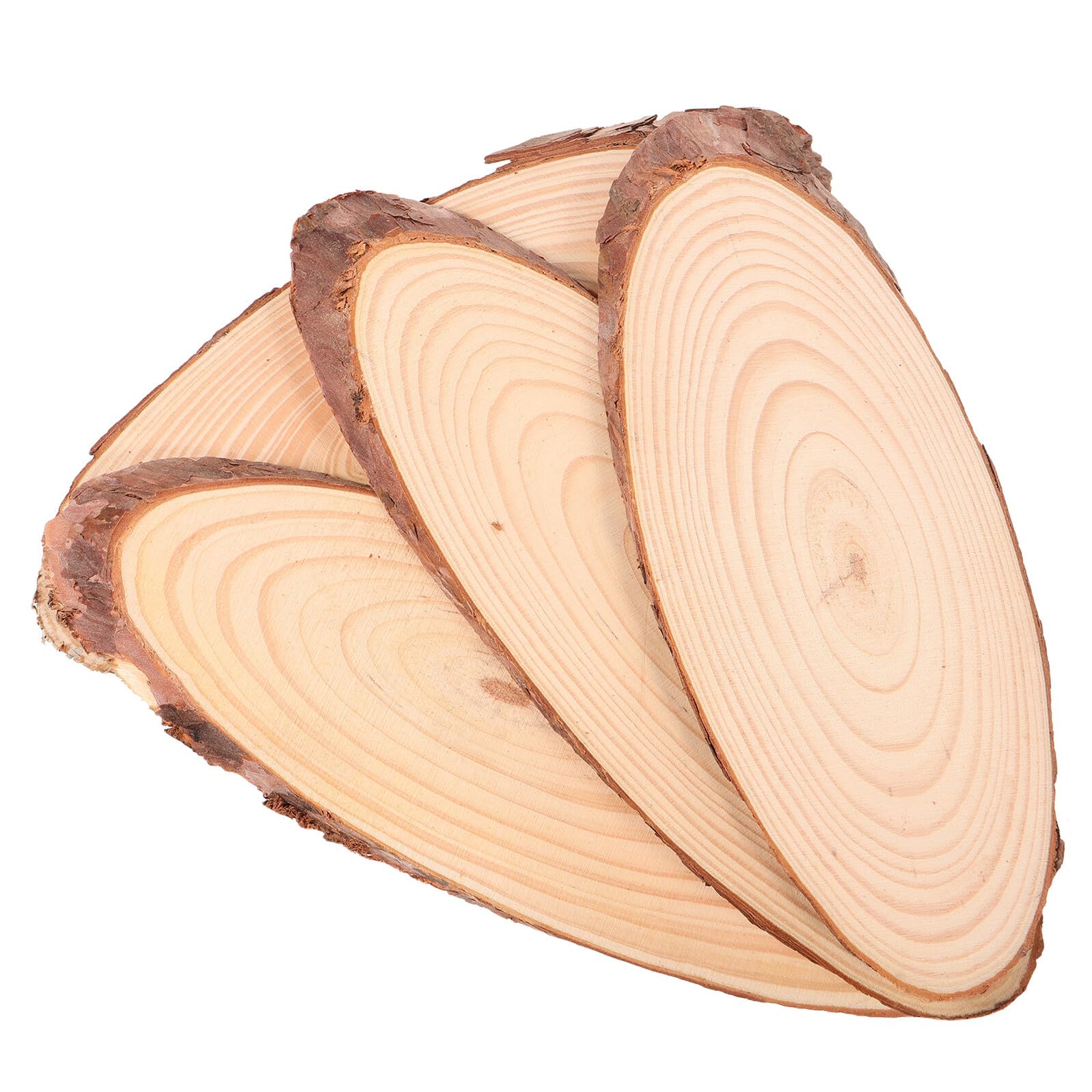 Rodajas de Madera Natural Ovaladas 10-12x30x1 Cm, 4 Unidades, sin Terminar para Manualidades, Decoración Rústica, Quemado de Madera y Proyectos DIY