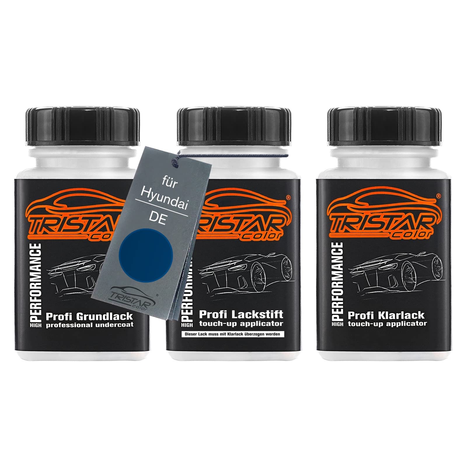 TRISTARcolor Car paint Touch-up pen set for Hyundai DE Alpine Blue Metallic under + base + clear coat 50ml each
