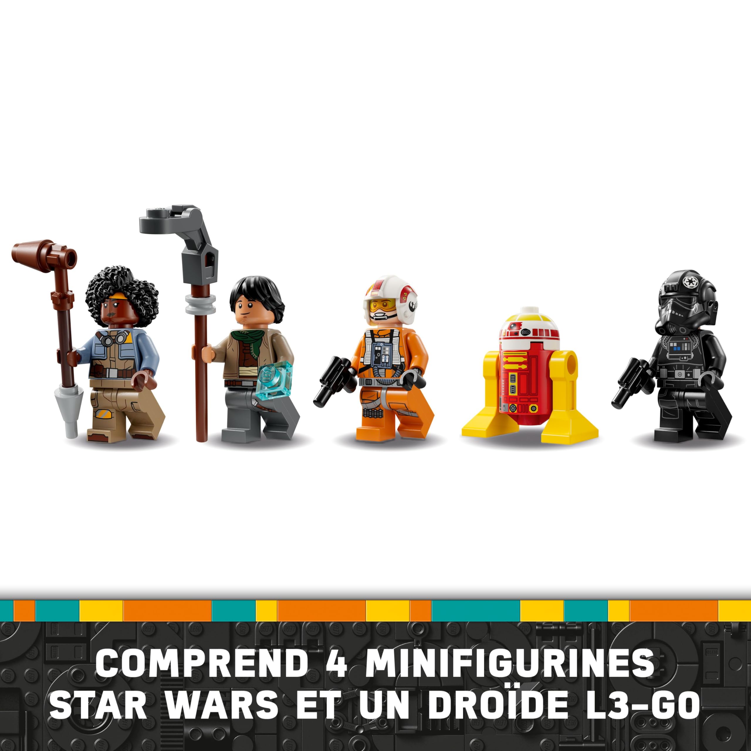 LEGO Star Wars 75393 TIE Fighter et X-Wing à Combiner - Jeu de Construction avec 2 Vaisseaux Spaciaux - 4 Minifigurines & Figurine de Droïde - Cadeau Original pour Garçon dès 9 Ans & Fans