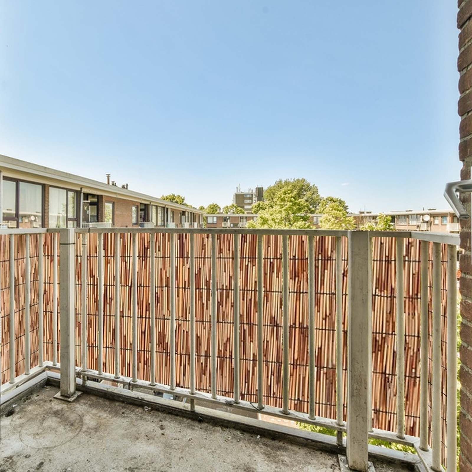 Clôture en Bambou 100x400cm 110x500cm 120x600cm 130x700cm Rouleau De Clôture en Roseau pour Terrasse Occultant Brise-Vue Clôture Décorative(130x300cm(4.3x9.8FT))