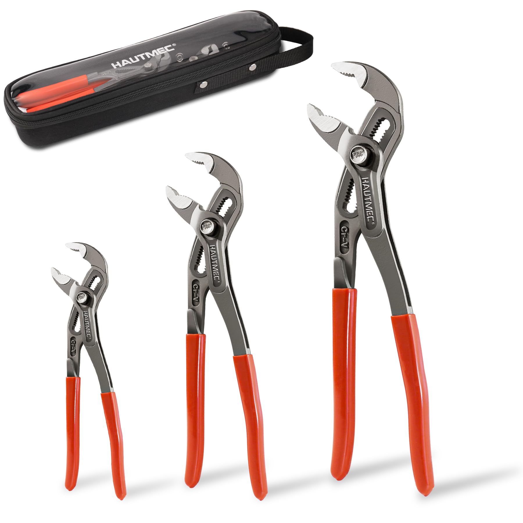 HAUTMEC 3 PCS Water Pump Pliers Set(180mm & 250mm & 300mm)