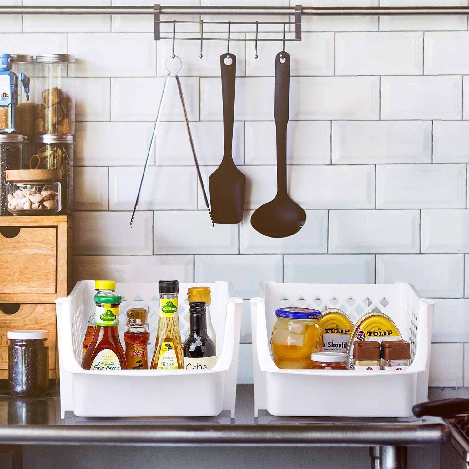 Titan Mall Stackable Storage Bins for Food, Snacks, Bottles, Toys