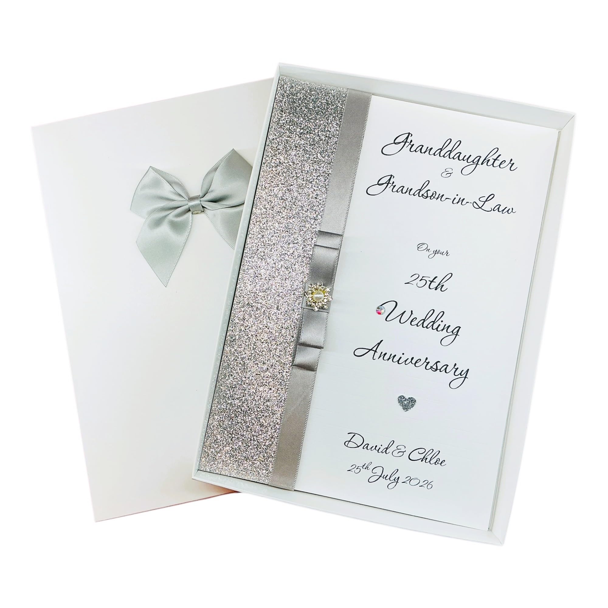 Granddaughter 25th Silver Wedding Anniversary Card - LB 183 โ image 1
