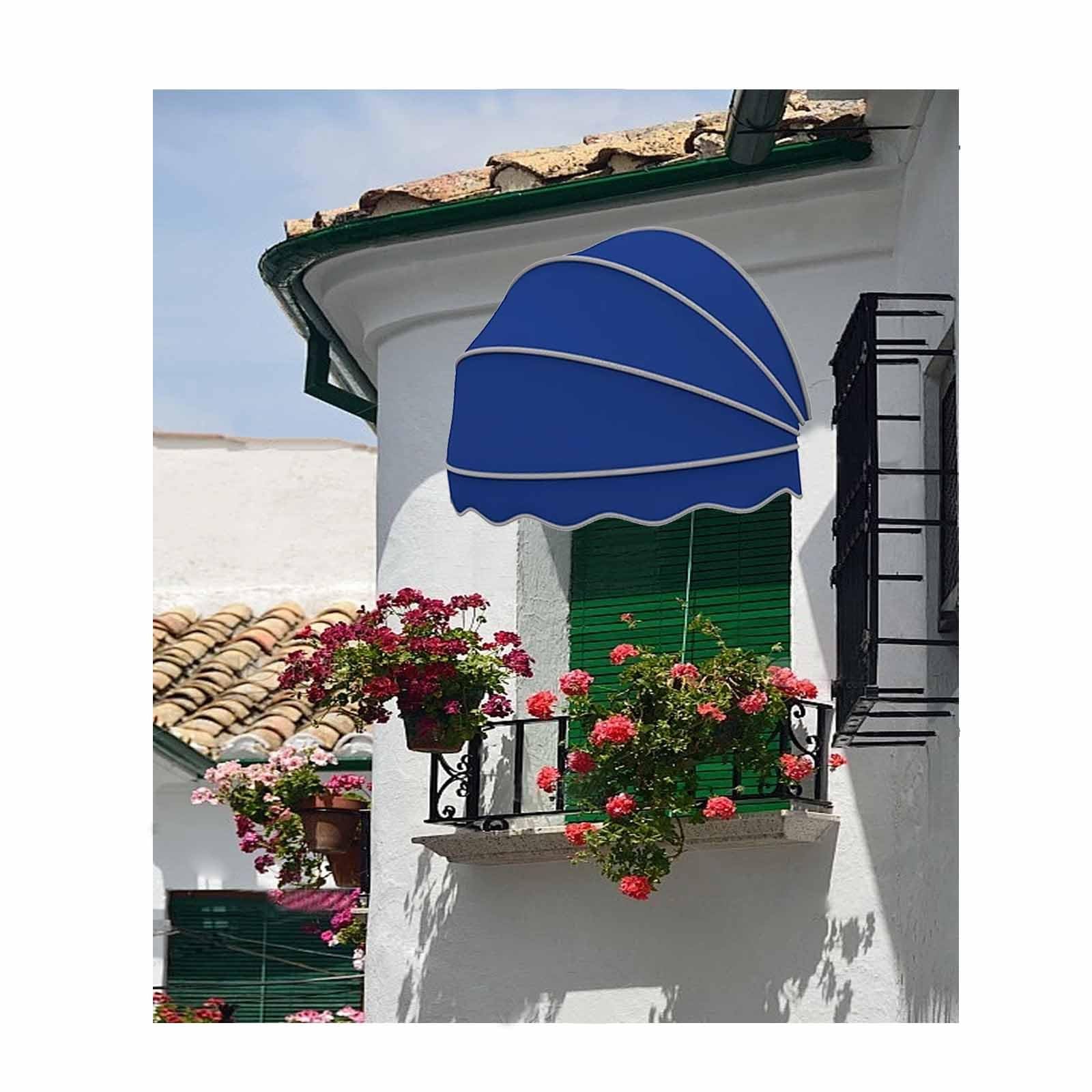 CZYZMDD Retractable Waterproof UV Protection Awning for Outdoor Windows Telescopic Foldable Design 60 cm Diameter Hemispheric Patio Entrance Canopy