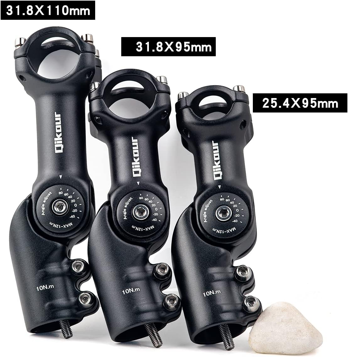 Bike Stem 120 Degree Adjustable Bicycle Stem 1" / 1.25" Handlebar Riser Adapter for Road Bike, Mountain Bike, MTB, BMX, Cycling
