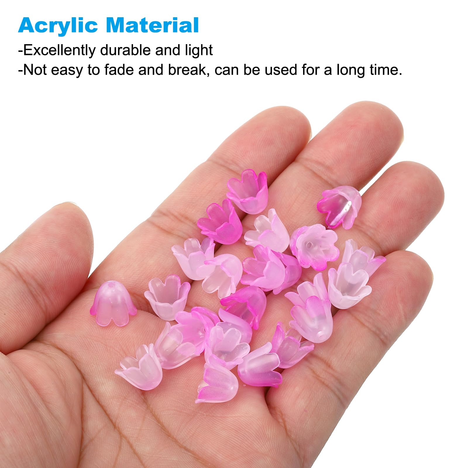 PATIKIL 0.3x0.4 Frosted Flower Beads, 300Pcs Acrylic Flower Bead Caps for Bracelets Earrings, Necklaces - Image 3