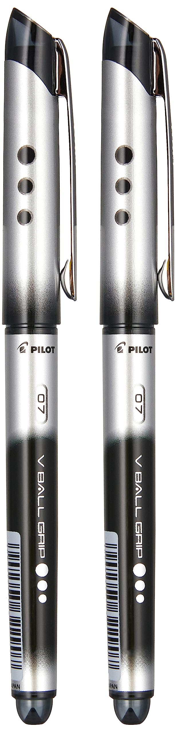 BLN-VBG7-2B V Ball Grip Roller Ball Pen 2-Piece Set, 0.7 mm Tip Size, Black