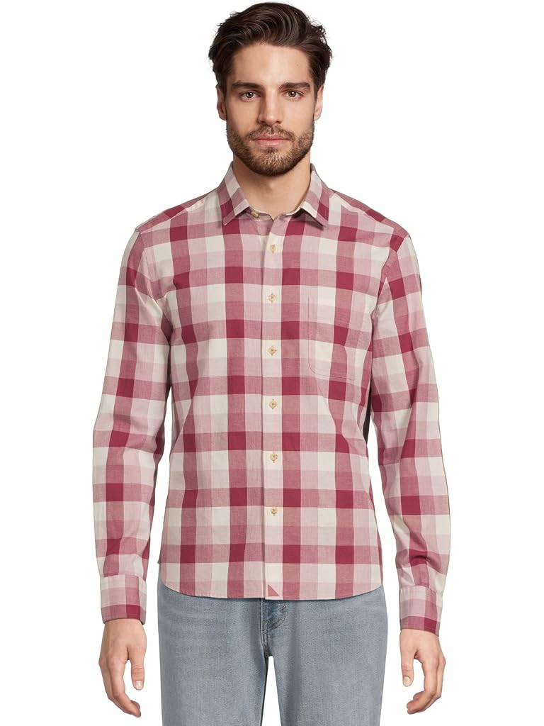 Pink UNTUCKit Long Sleeve Greenwald Flannel Shirt
