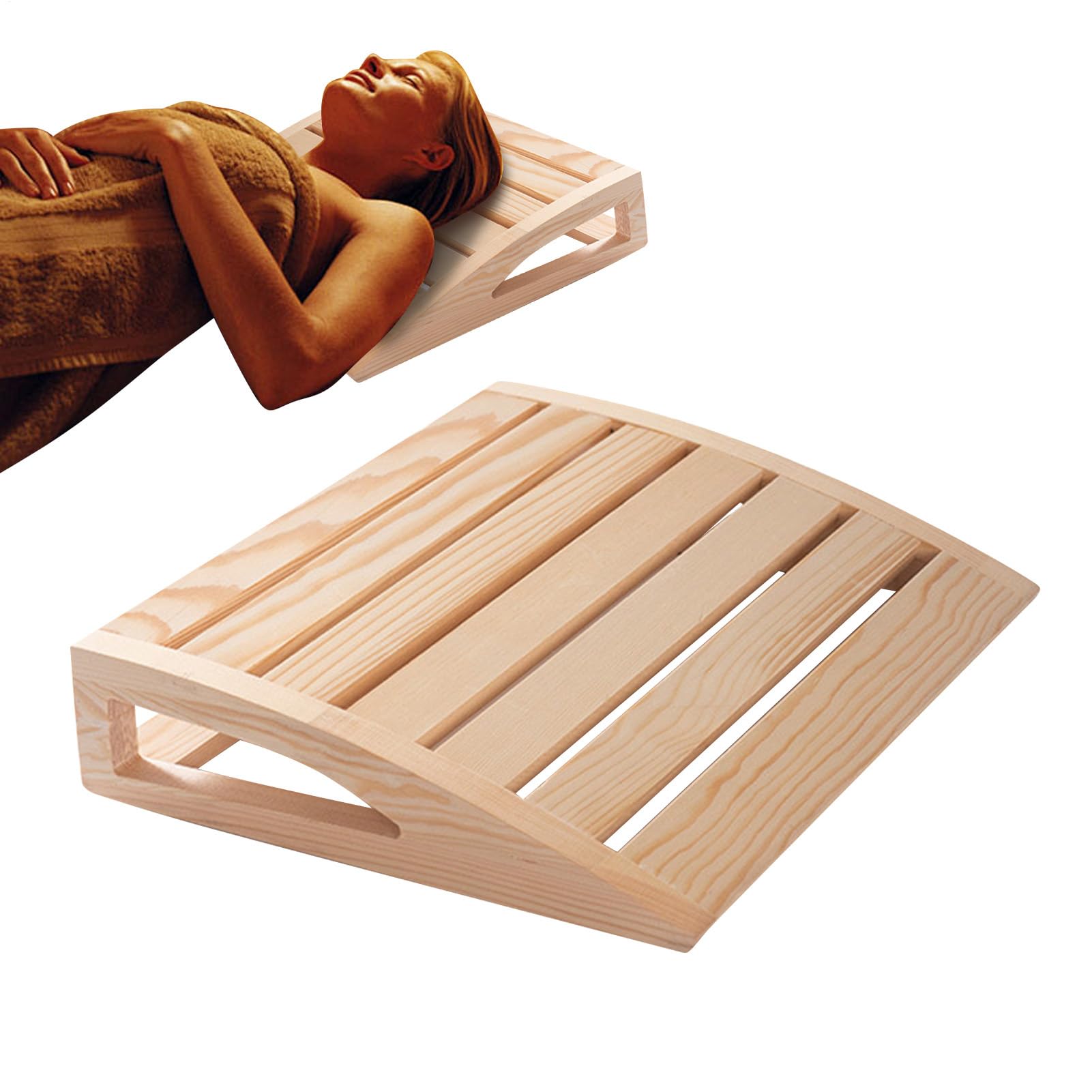 Genérico Almohada Reposacabezas de Sauna Hecha de Madera,Almohada de Soporte para el Cuello Relajante para Sauna - Reposacabezas Relajante Profundo para Sala de Vapor Unisex para Todas Las Edades