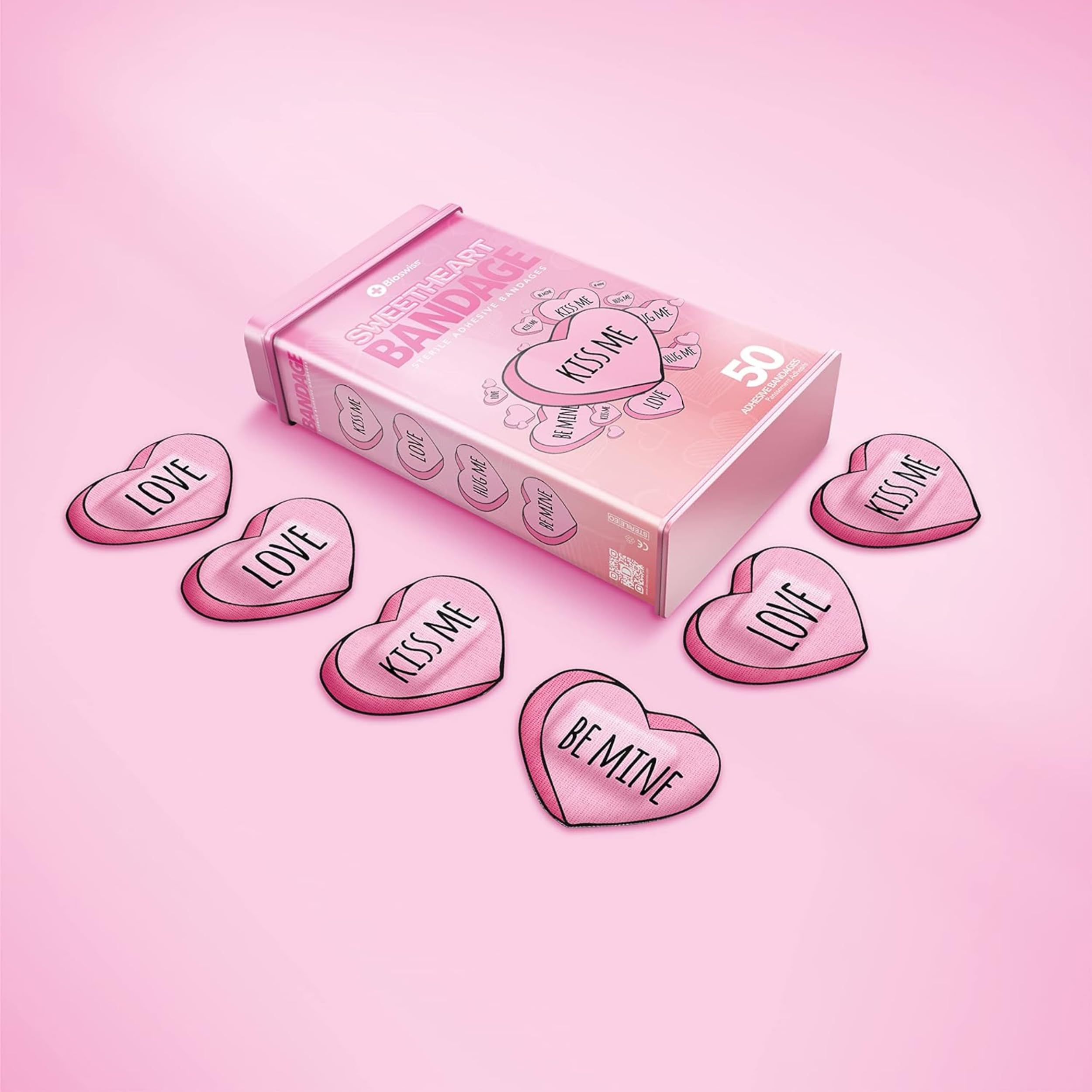 BioSwiss Bandaids für Kinder, 50 sterile Bandagen in einzigartiger Form, bunt, lustig, niedlich, Mädchen, Kinder, Erwachsene, Erste Hilfe, schützt Kratzer und Schnitte, Wellness für