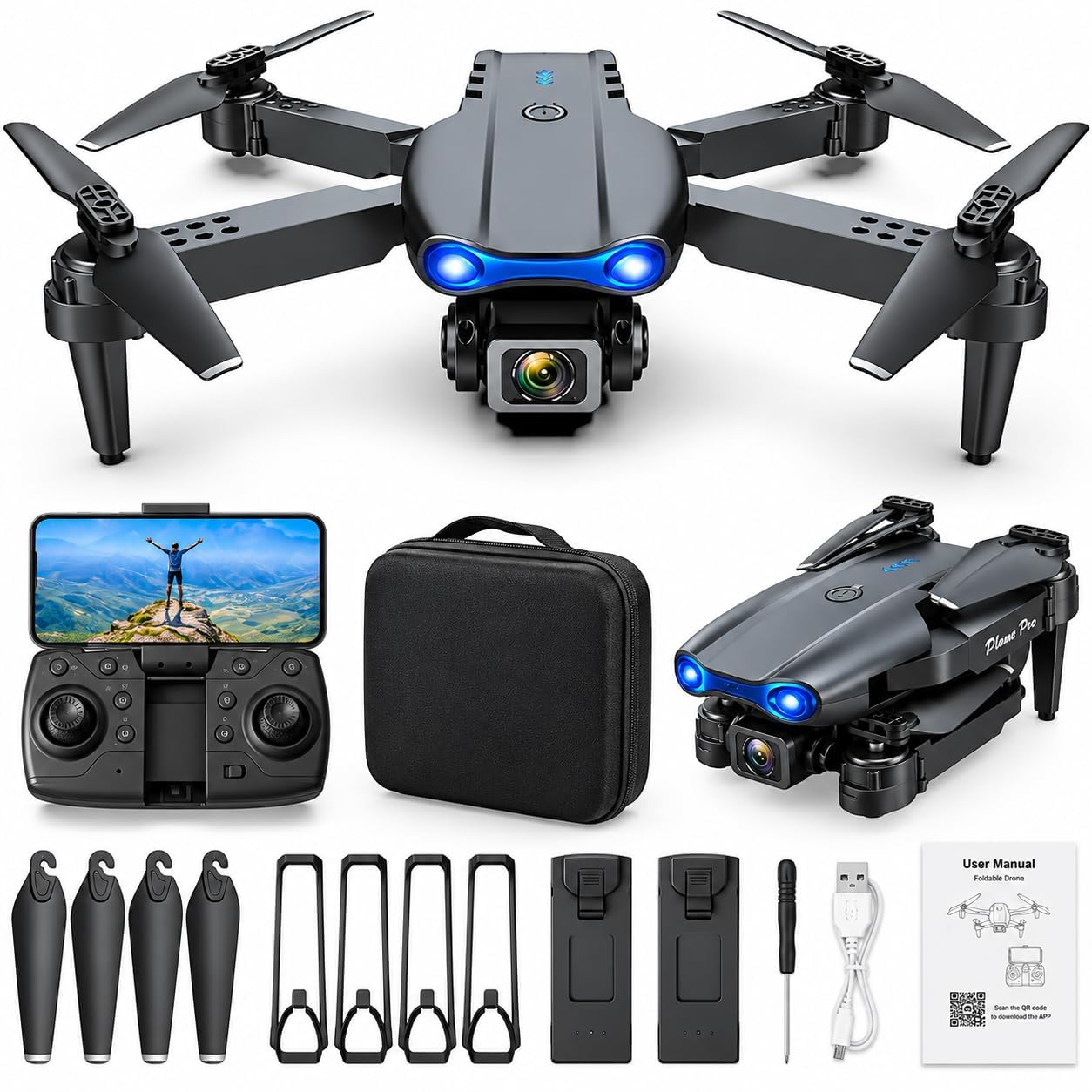 Foldable 4K Drone with Camera - Kids & Adults -10 Foldable 4K Drone with Camera - Kids & Adults -10