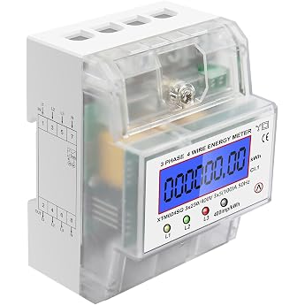 LCD Digital Resettable Electricity Meter Electricity Meter 3-Phase 4-Wire Three-Phase Meter 230/400 V Three-Phase Meter DIN Rail