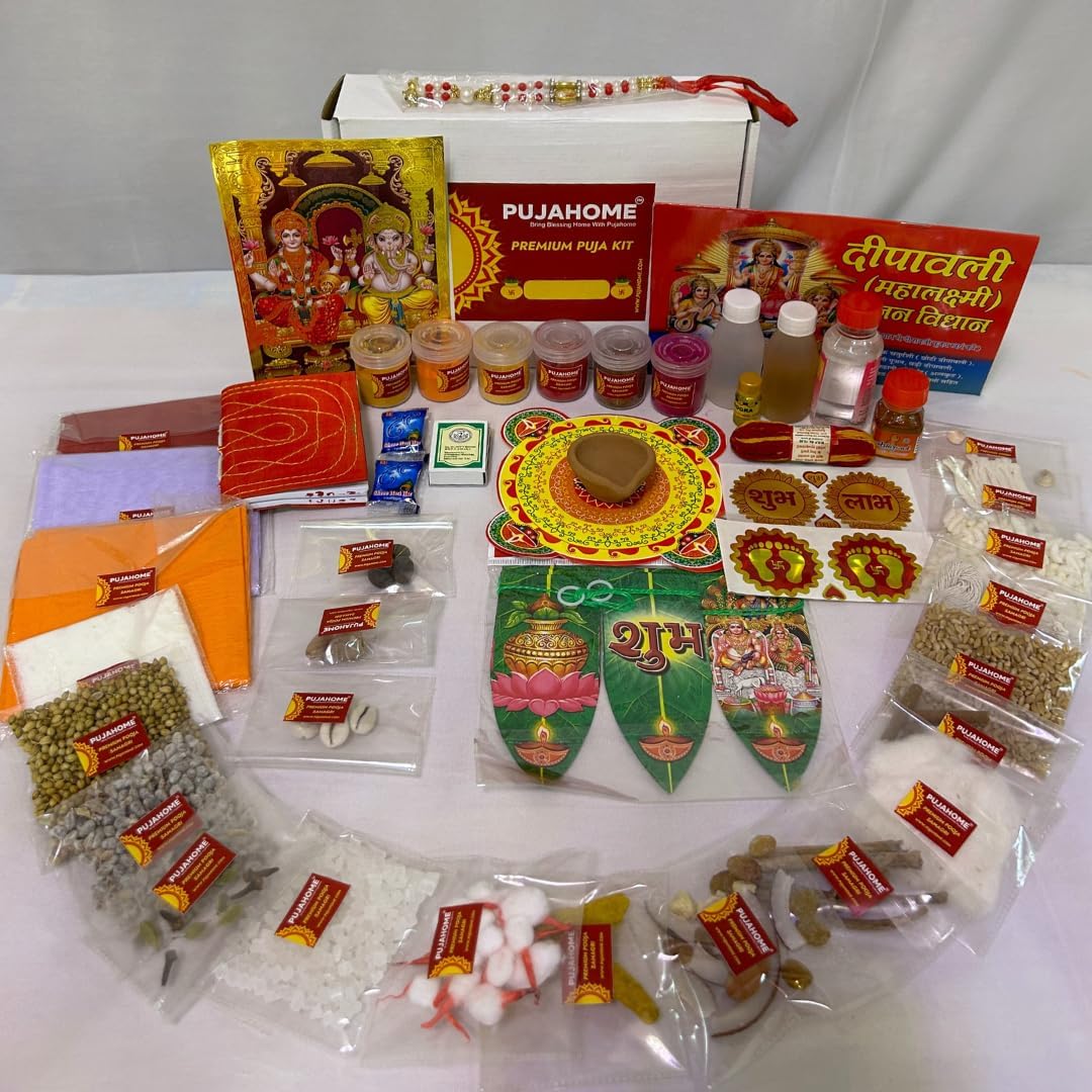 Buy Diwali Pooja Samagri Kit (37+ Items) with Detailed Puja Vidhi