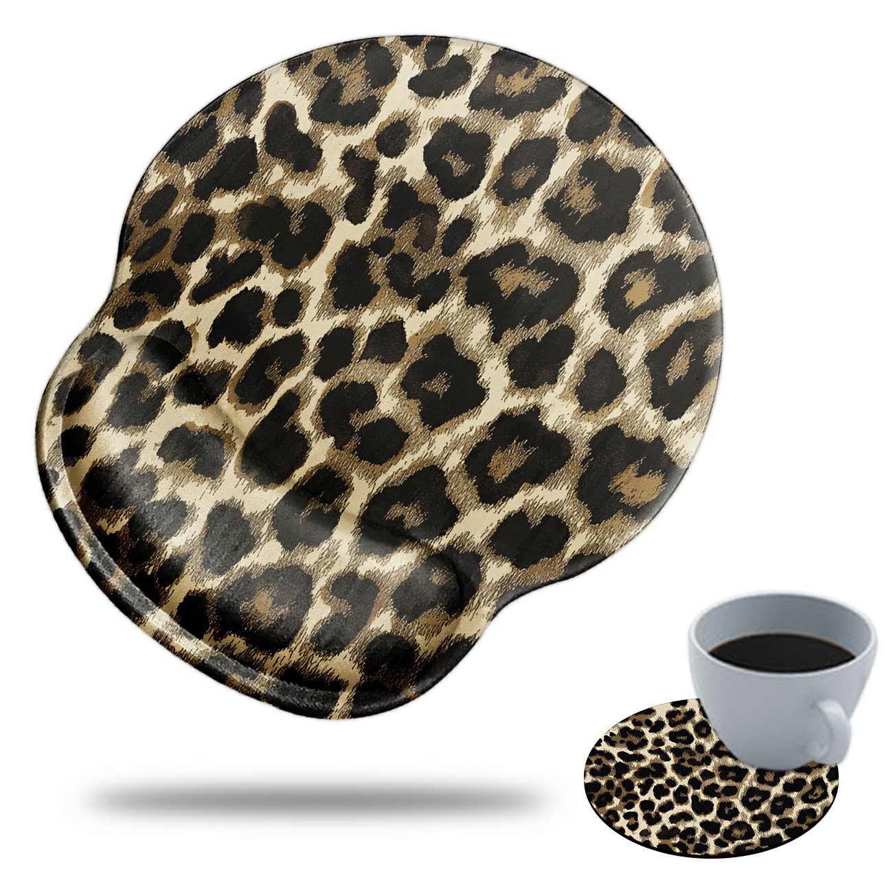 Gaming Mouse Pad with Wrist Support, Spsun Leopard Grain Pattern Custom Design Cute Mousepad,Pain Relief Wrist Mouse Pads for Computer Laptop Home