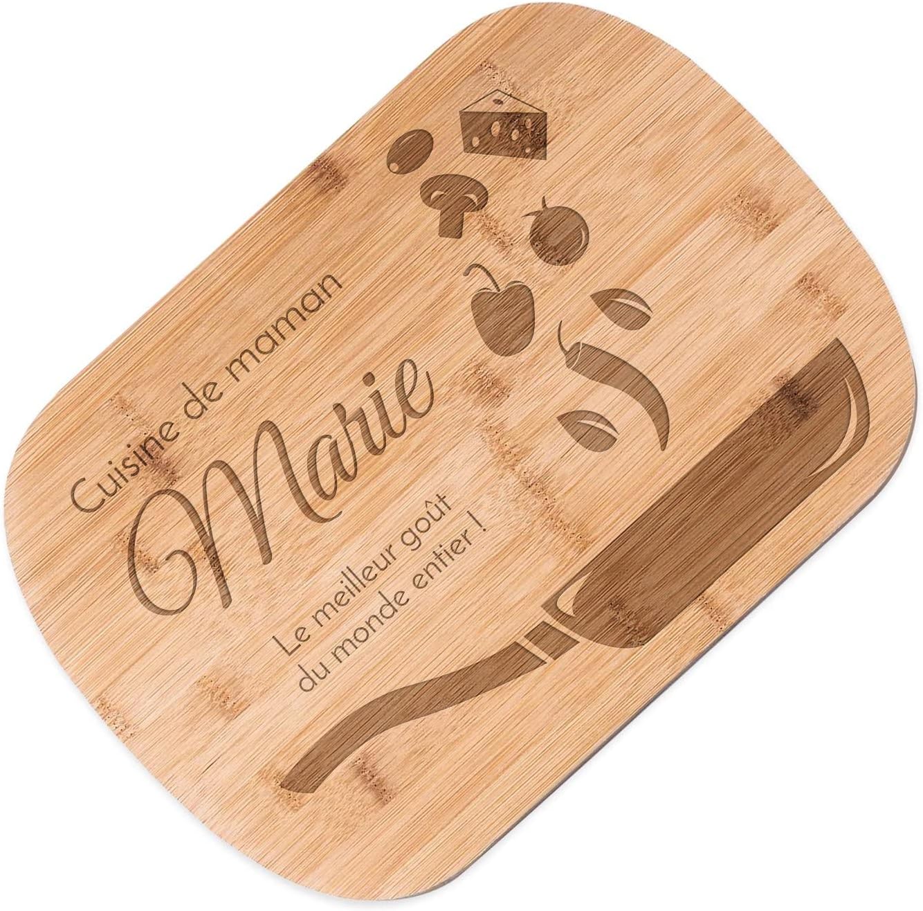 Teak Haus Planche à découper et à servir en teck Paddle, 21x15x1,8 cm