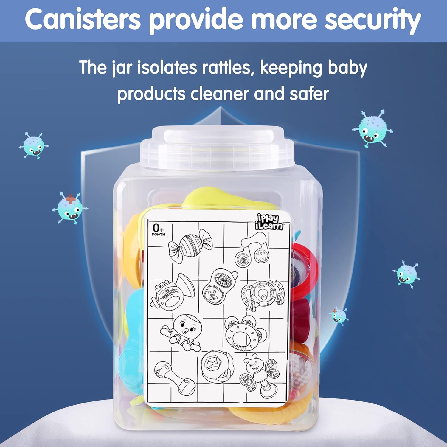 iPlay, iLearn 10pcs Baby Rattles Toys Set, Infant Grab N Shake Rattle, Sensory Teether, Early Development Learning Music Toy, Newborn Birthday Gifts for 0 1 2 3 4 5 6 7 8 9 10 12 Month Babies Boy Girl : Toys & Games