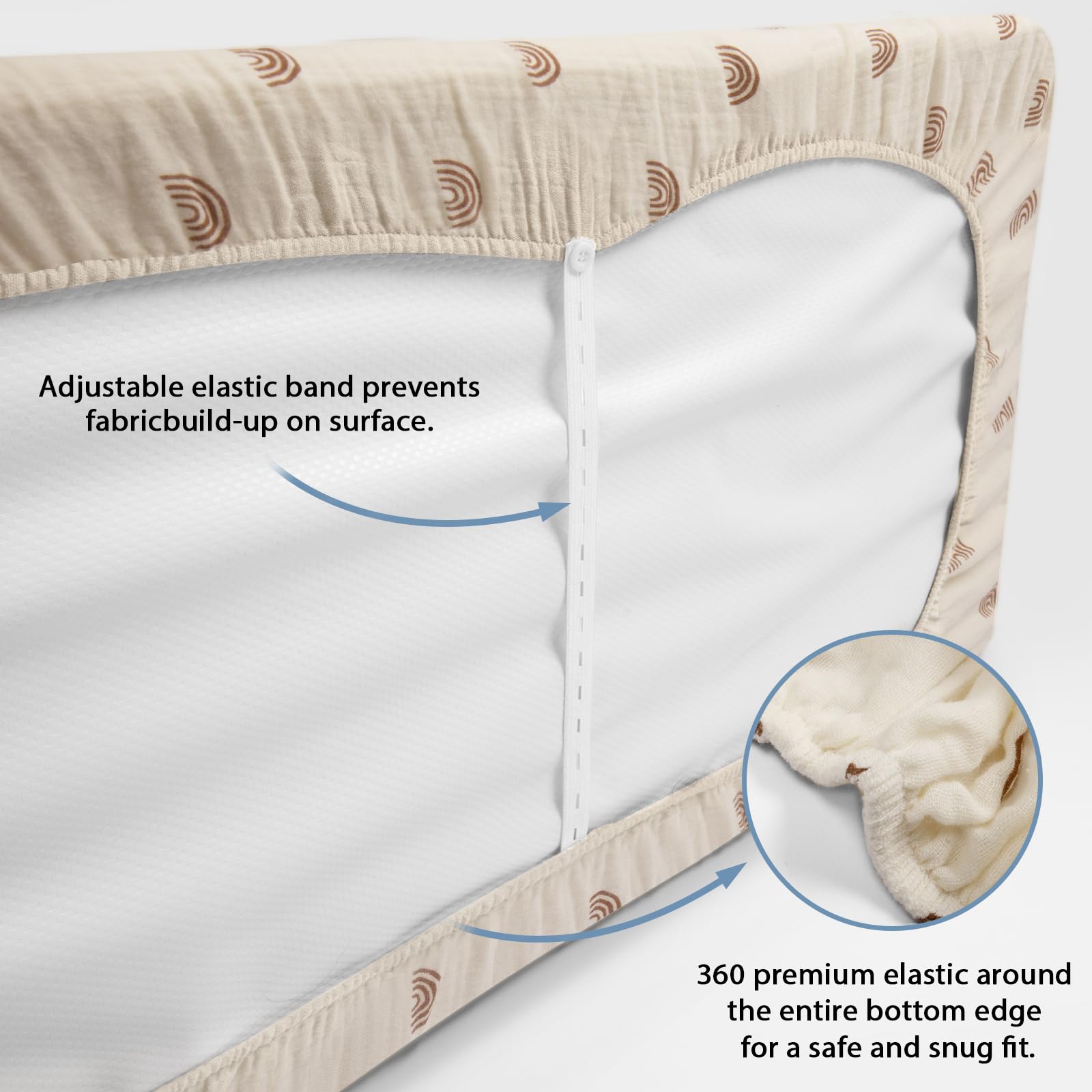 Bassinet Fitted Sheet SNOOZYNEST Soft Muslin Bassinet Sheets 32
