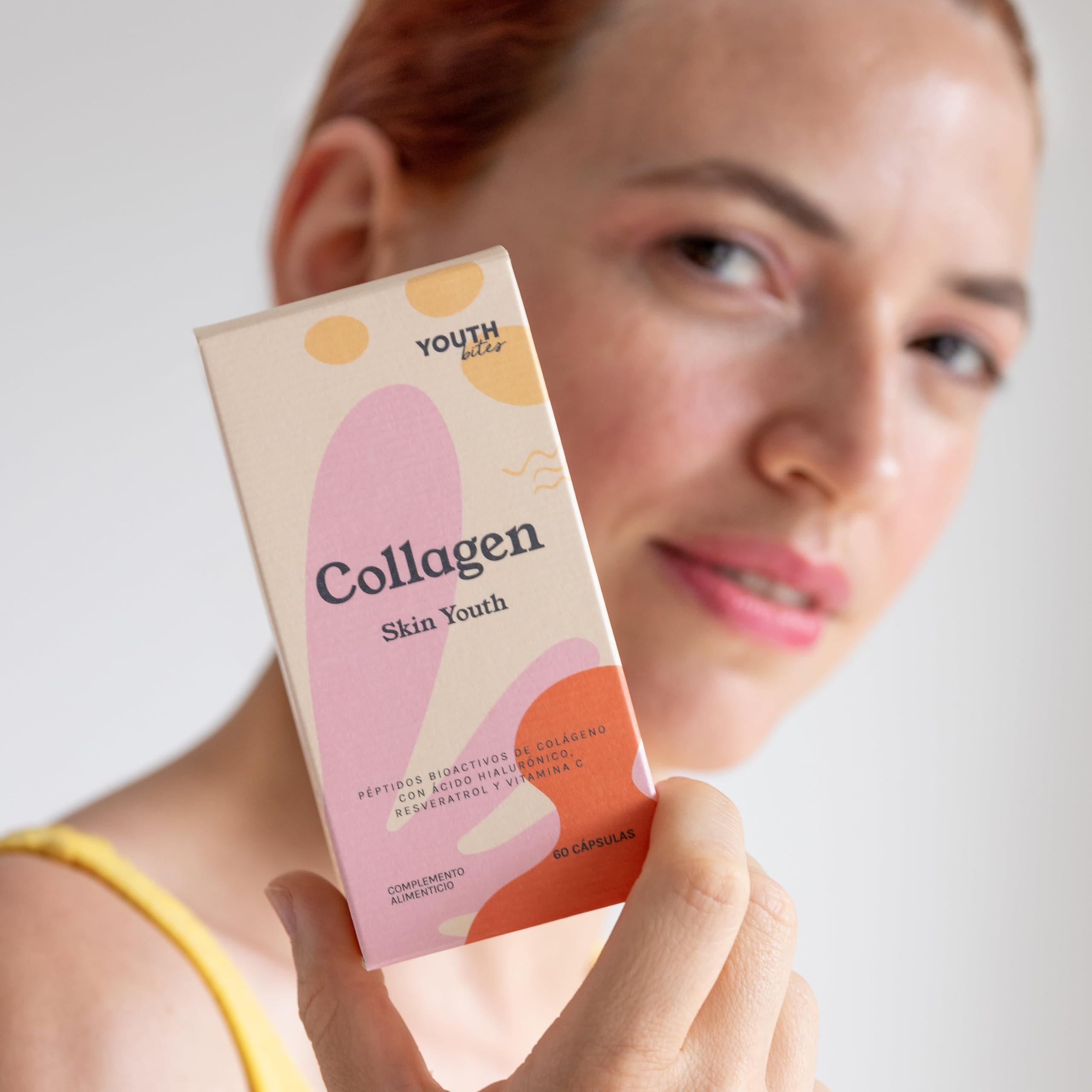 SKIN YOUTH COLÁGENO VERISOL ANTIEDAD - Patentado Verisol + Ácido Hialurónico + Resveratrol + Vitamina C + Péptidos Colágeno Bioactivos – Previene y Retrasa el Envejecimiento de la Piel - 60 cápsulas