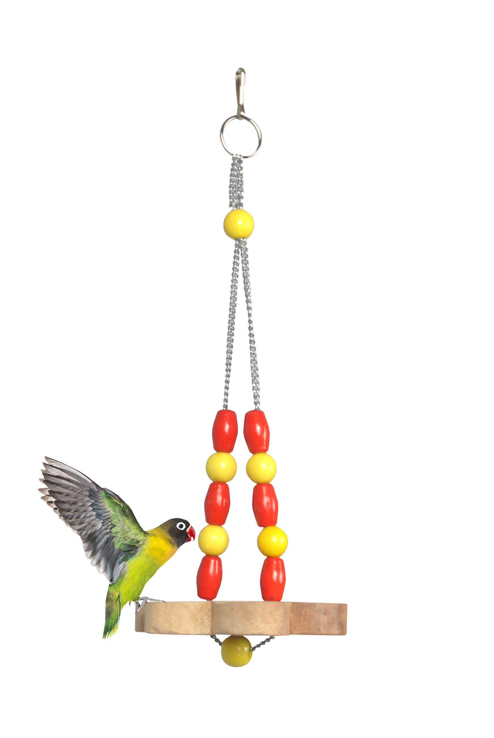 TAIYO PLUSS DISCOVERY® Bird Toys, Size: (12X34 cm)(LXH), Natural Wooden & Colorful Plastic Beads, Hanging, Swing Toys, Suitable for Sun Conure, Parakeet, Cockatiel & Other Medium Birds (B09161G1T5) Amazon Price History, Amazon Price Tracker