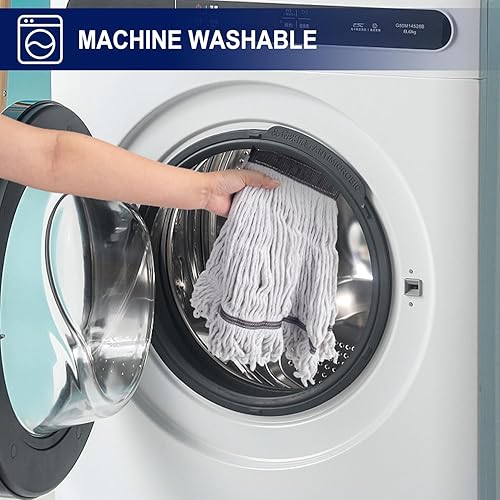 Miniatura 22 de KeFanta Trapeador industrial de alta resistencia comercial con cabezal de trapeador de repuesto extra, mango largo de 60 pulgadas de largo, mopas