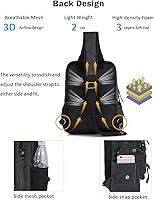 Vista 6 de Schkleier Bolsa de mensajero para hombre, bolsa cruzada de lona, mochila cruzada, bolsa de hombro para laptop, senderismo, mochilas casuales tácticas