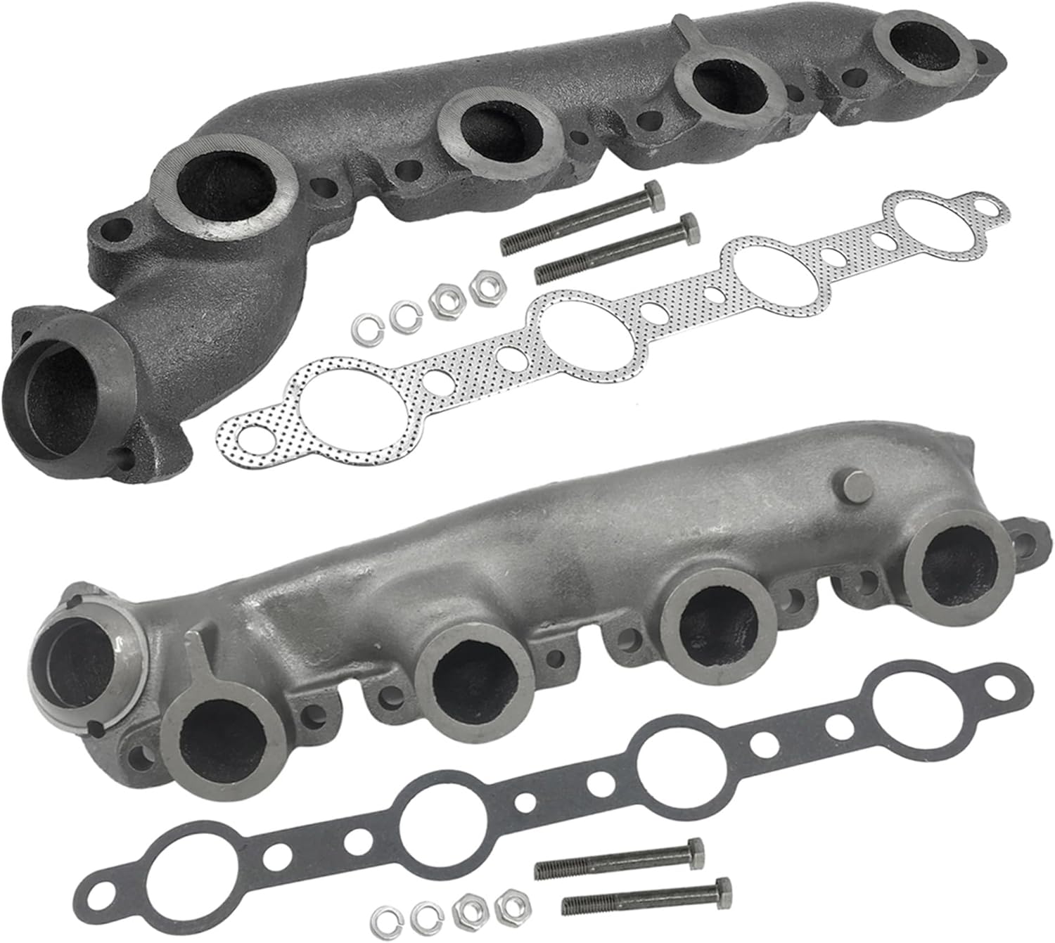 Right + Left Exhaust Manifold Kit For 1999-2003 Ford F-250 Super Duty/Excursion/F-450 Super Duty/F-350 Super Duty 1824273C1, 1827273C1, 1831025C1, 674-746, 674-745