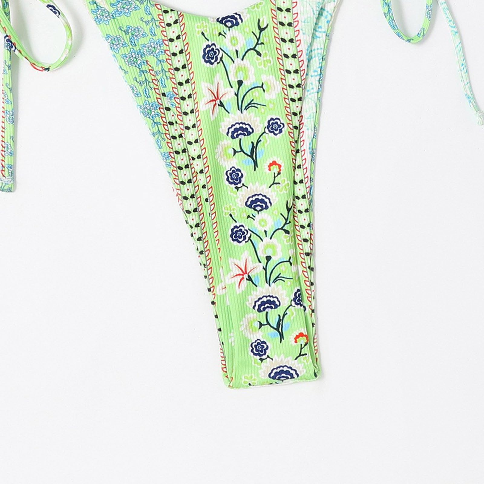 Bikini Sexy 2026 Costume da Bagno Donna Push Up Perizoma Brasiliano Abbigliamento Spiaggia, Verde, S