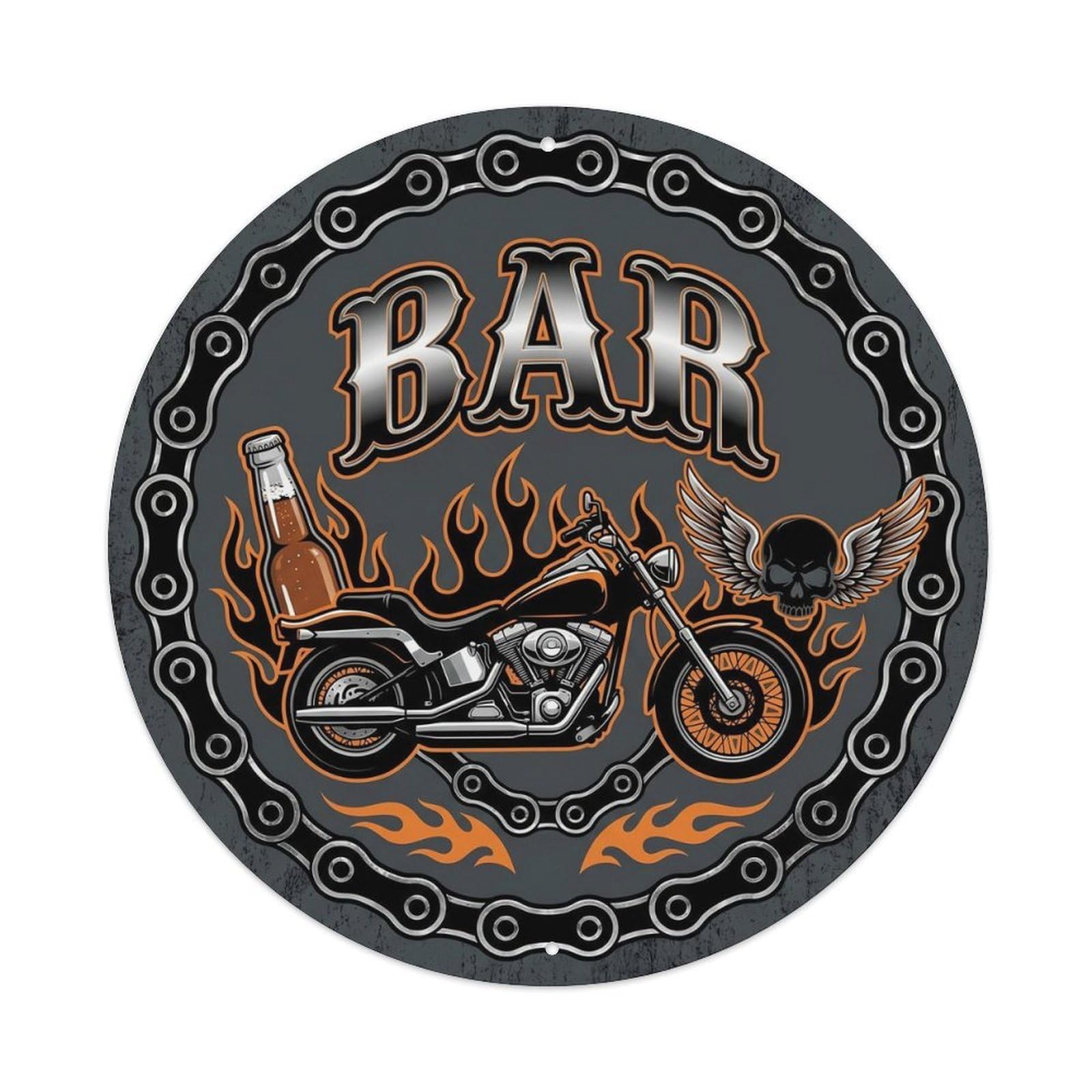 BAR Vintage Motorcycle Ornament Metal Tin Sign Plaque