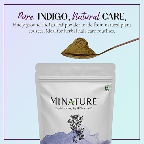 Miniatura 2 de Mi Nature - Polvo de hoja 100% índigo, 16.01 oz (16 onzas), tinte de hierbas puro para un rico color oscuro del cabello, polvo de tinctoria natural