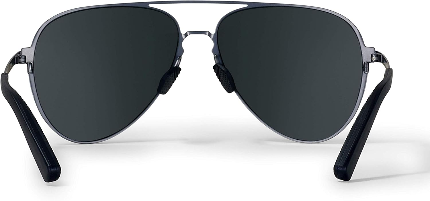 Under Armour Litewire Aviator Satin Gunmetal Frame/Black Rubber/Gray Polarized Lens One Size
