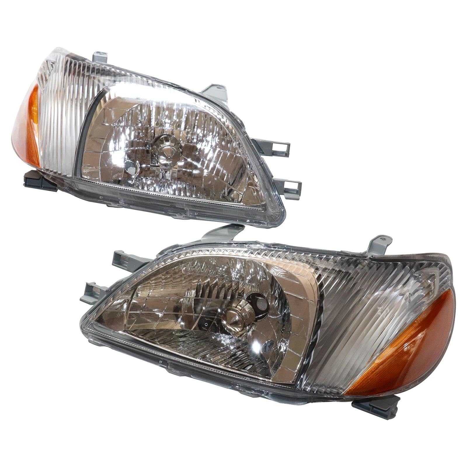 Car Headlights For Toyota For Echo 2000 2001 2002 Headlights Headlamps Assembly Pair/Left/Right Side Car Headlight Clear Glass Cover(Pair)