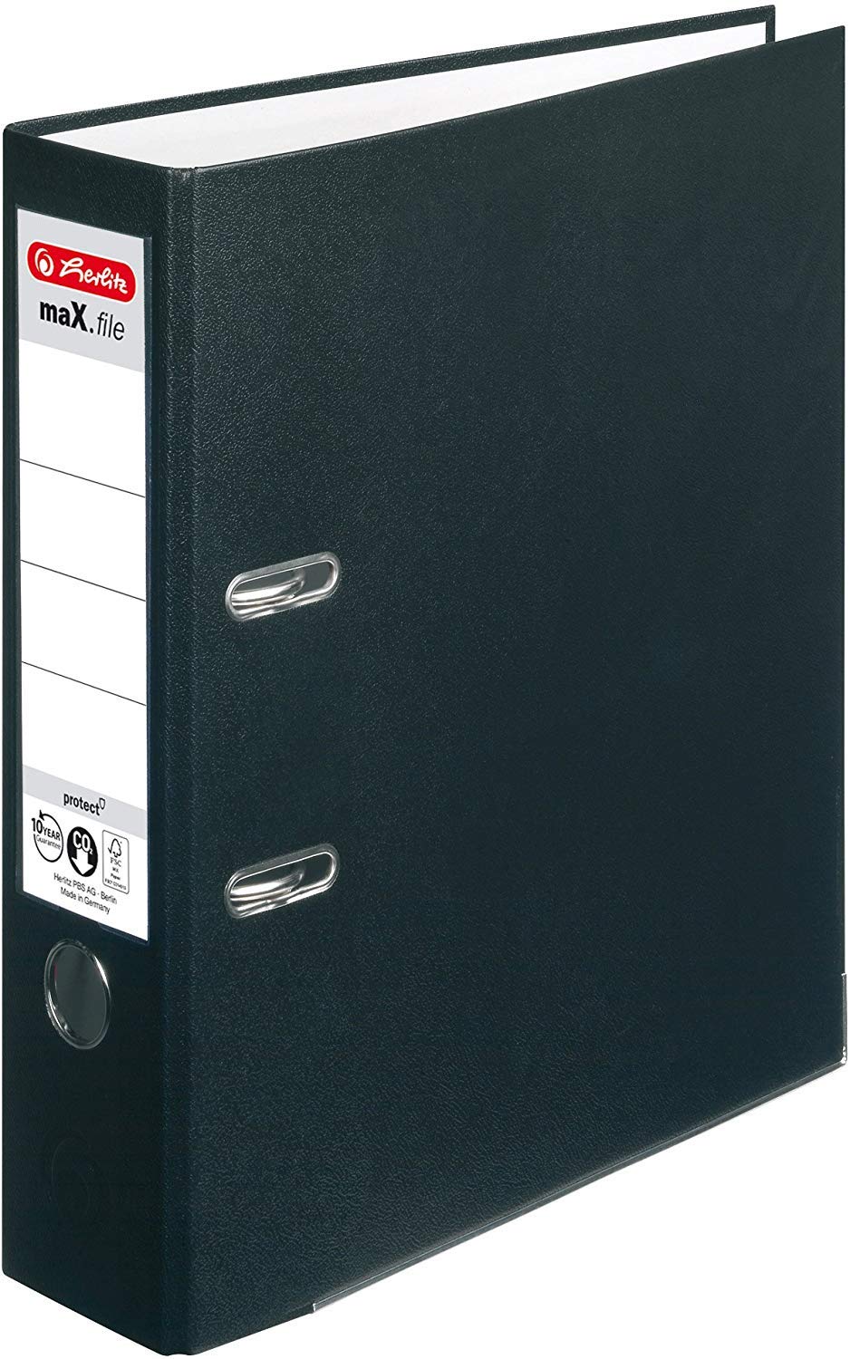 herlitz Ordner A4, maX.file protect, maXimale Qualität (8cm Breit, Schwarz, 20er Pack)