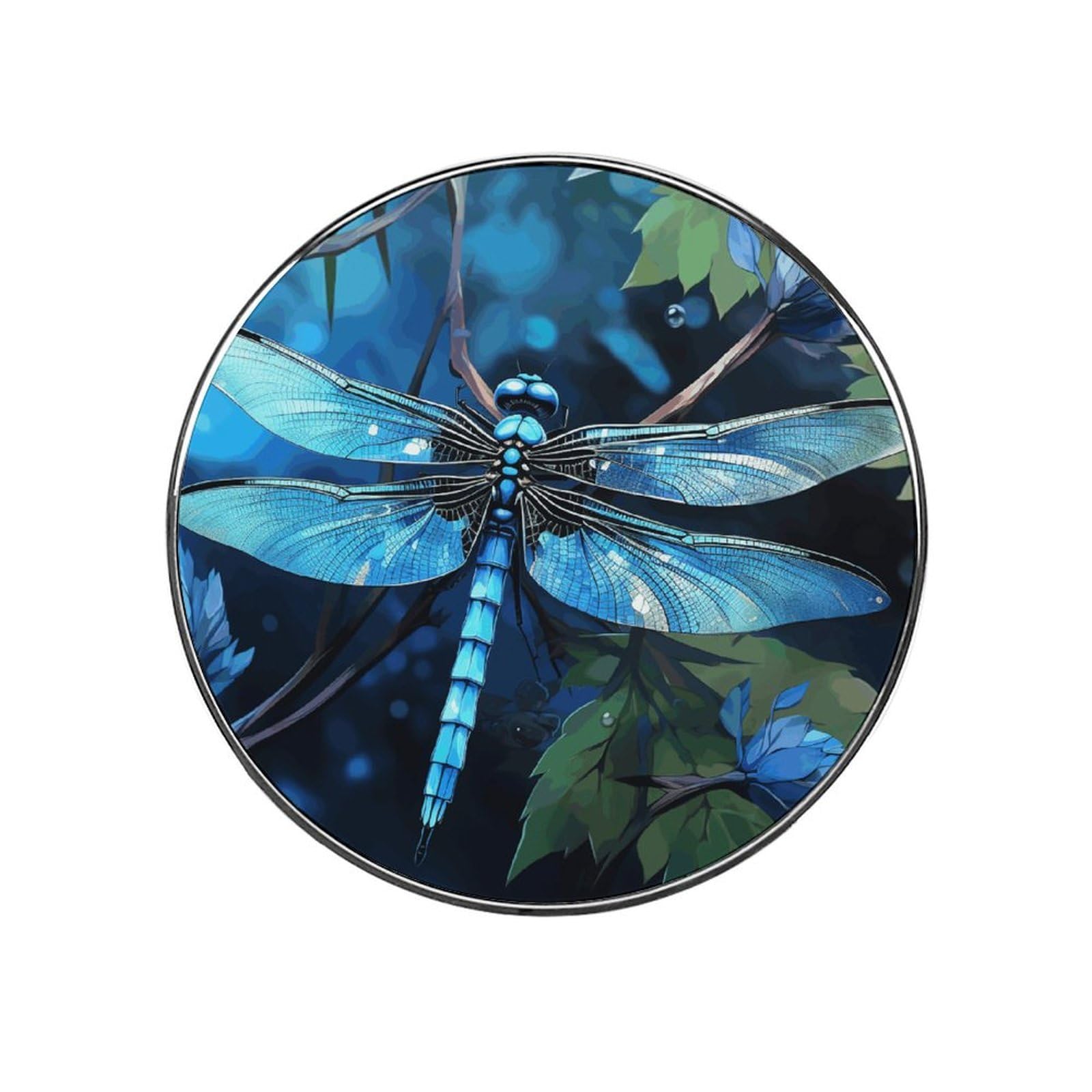 Art Blue Dragonfly Magnetic Refrigerator Sticker Glass Strong Fridge Sticker Cute Refrigerator Magnets for Kitchen Office Whiteboard Cabinet Decorative Magnets for Gift