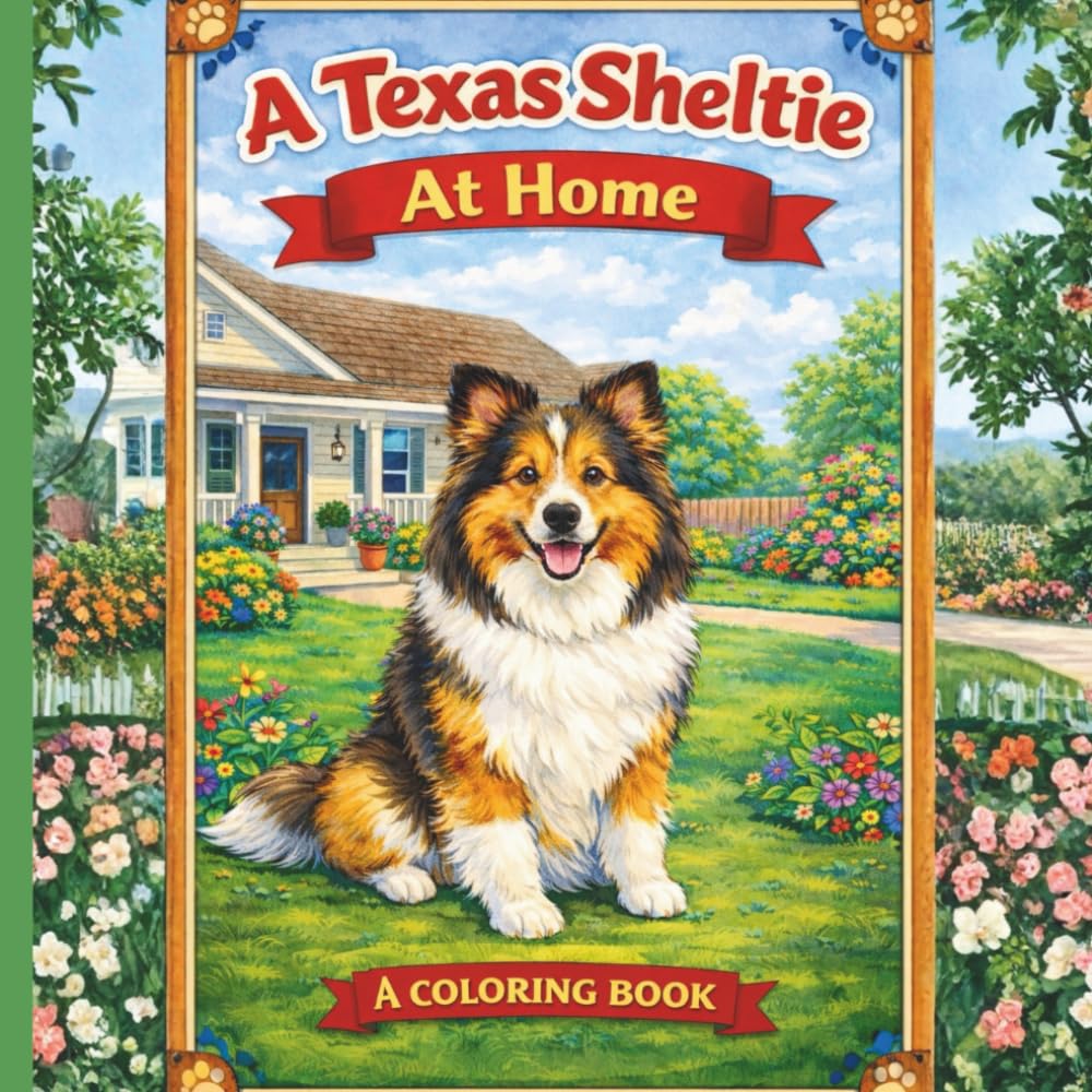 A Texas Sheltie: At Home: Coloring Book (A Texas Sheltie Adventure)