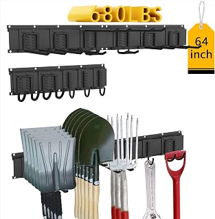 CBWLWJ Garage Tool Organizer Wall Mount, 64 inch Garage Wall Organizer, 680lbs Sturdy Garden Tool Organizer with 11 Adju