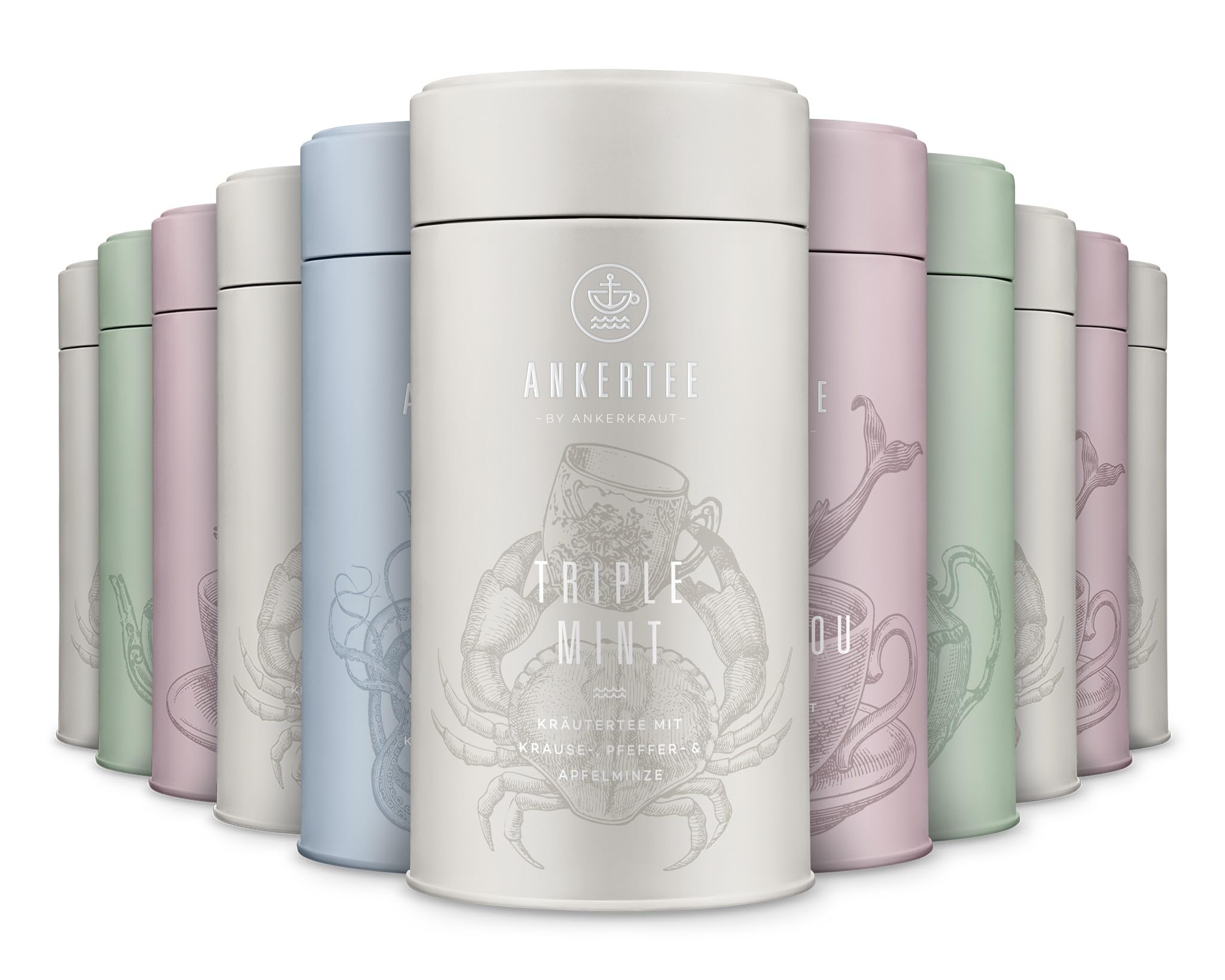 ANKERTEE All in one Set | 11 Tee-Sorten im Set | Früchtetee, Schwarztee, Kräutertee | by Ankerkraut | 1295 g loser Tee